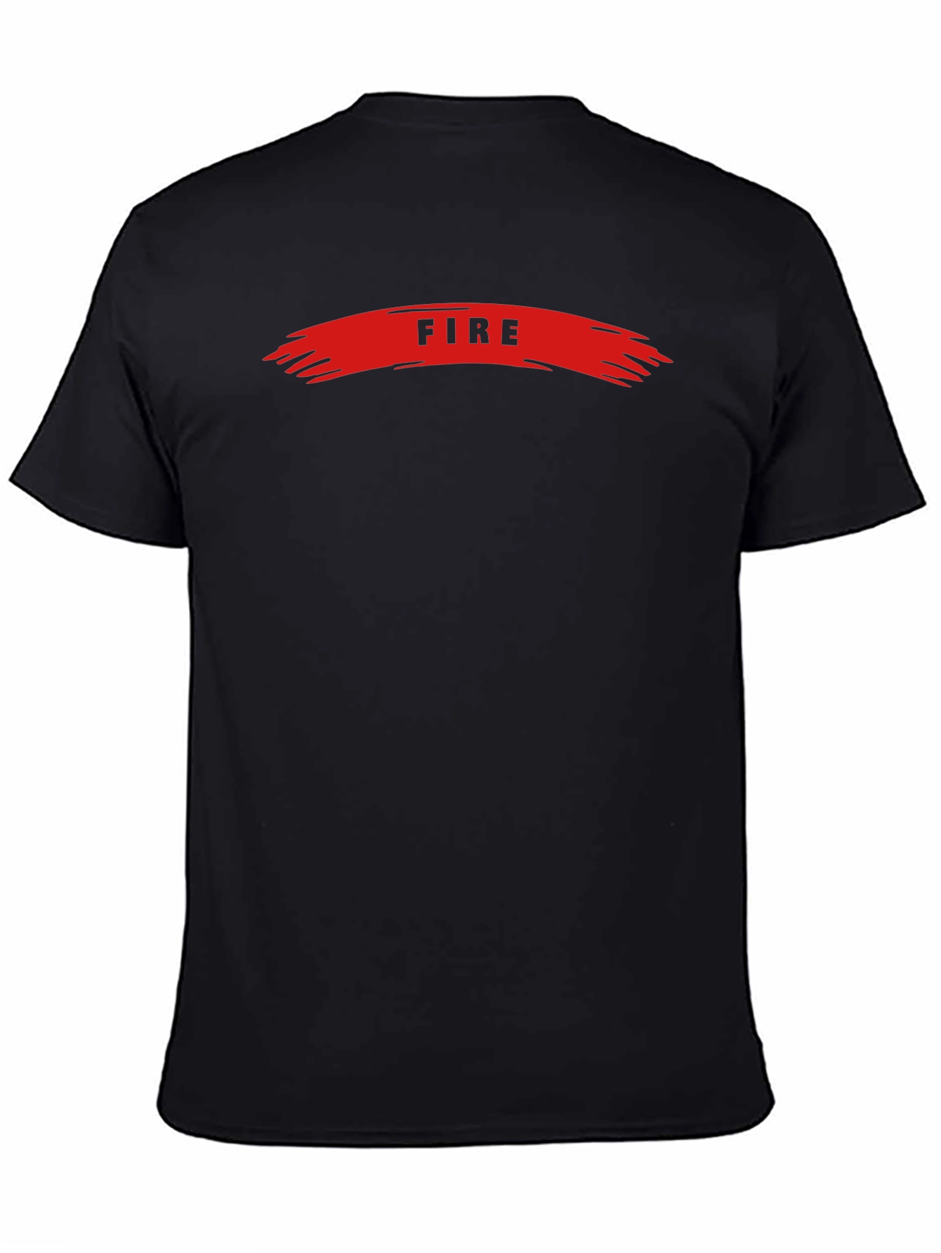 Mens Black FIRE Graphic Print Short Sleeve T-Shirt