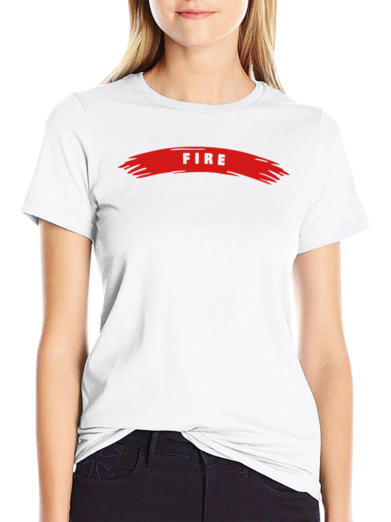 Mens Black FIRE Graphic Print Short Sleeve T-Shirt