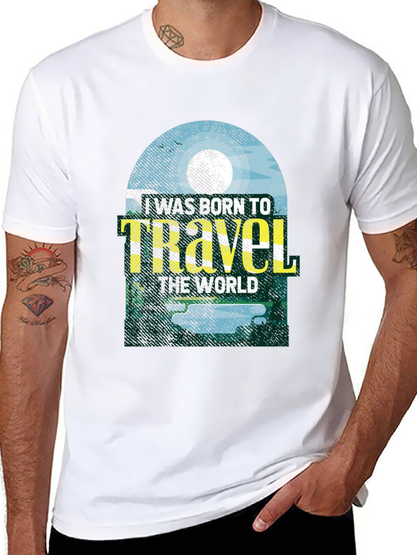 Born to Travel Graphic Tee - Black