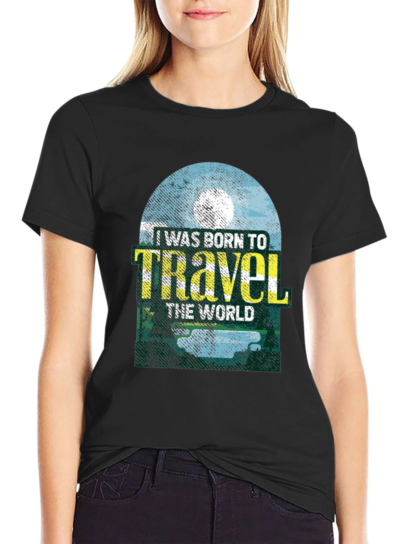 Born to Travel Graphic Tee - Black