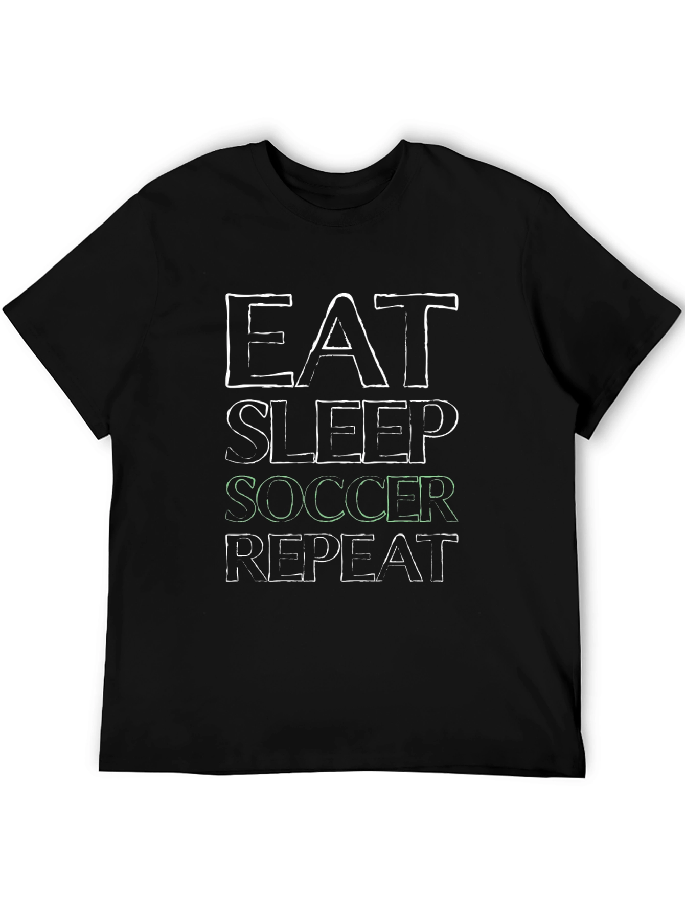 Eat Sleep Soccer Repeat Black T-Shirt