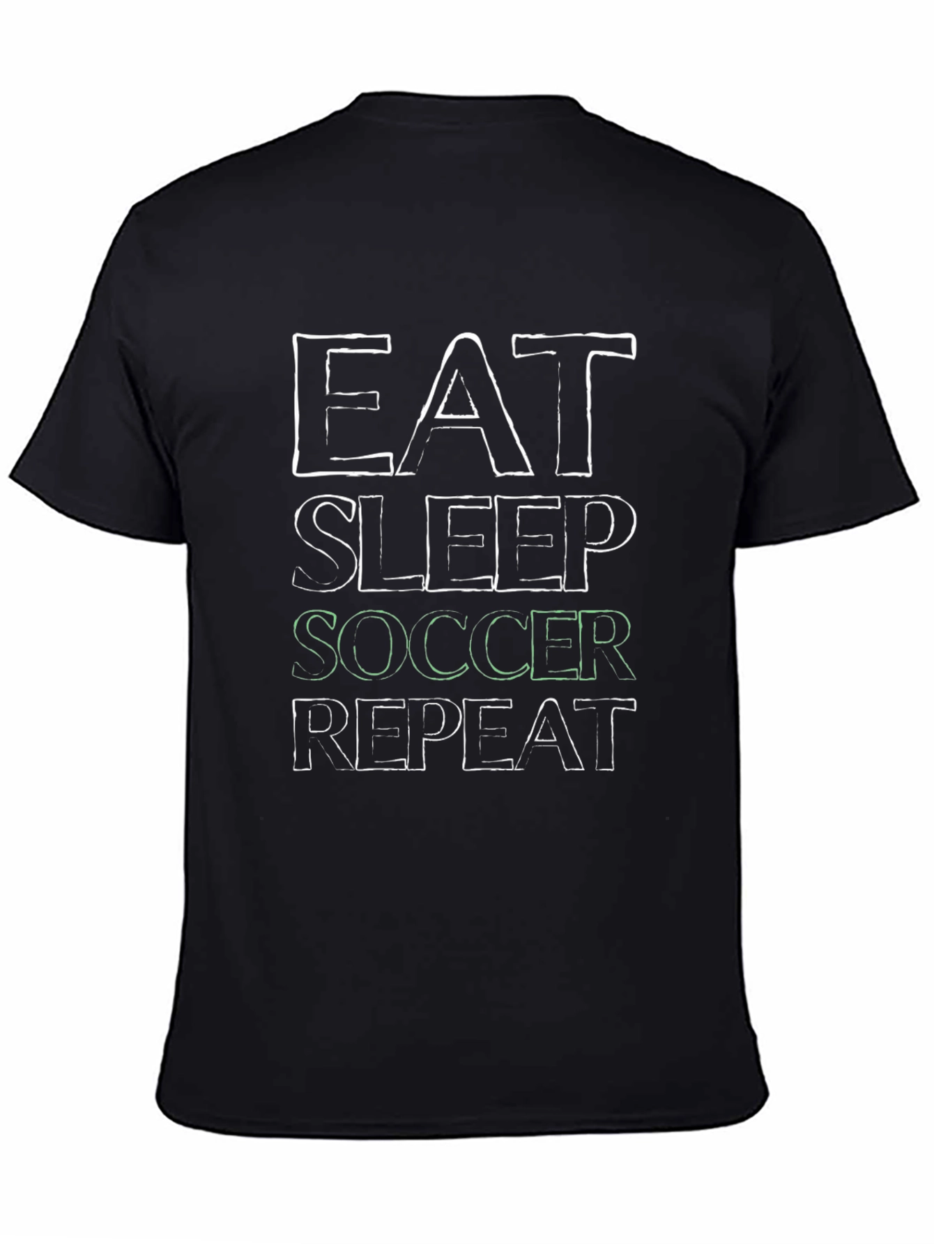 Eat Sleep Soccer Repeat Black T-Shirt