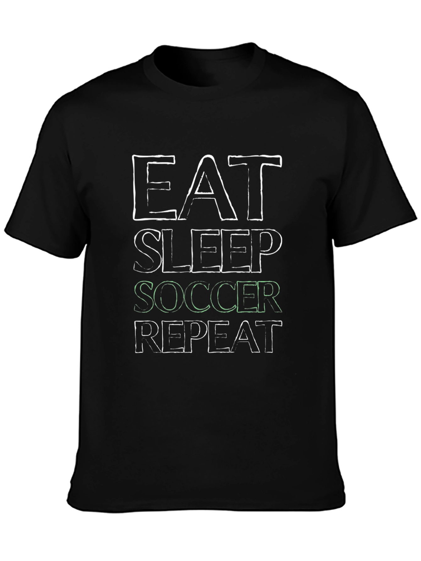 Eat Sleep Soccer Repeat Black T-Shirt