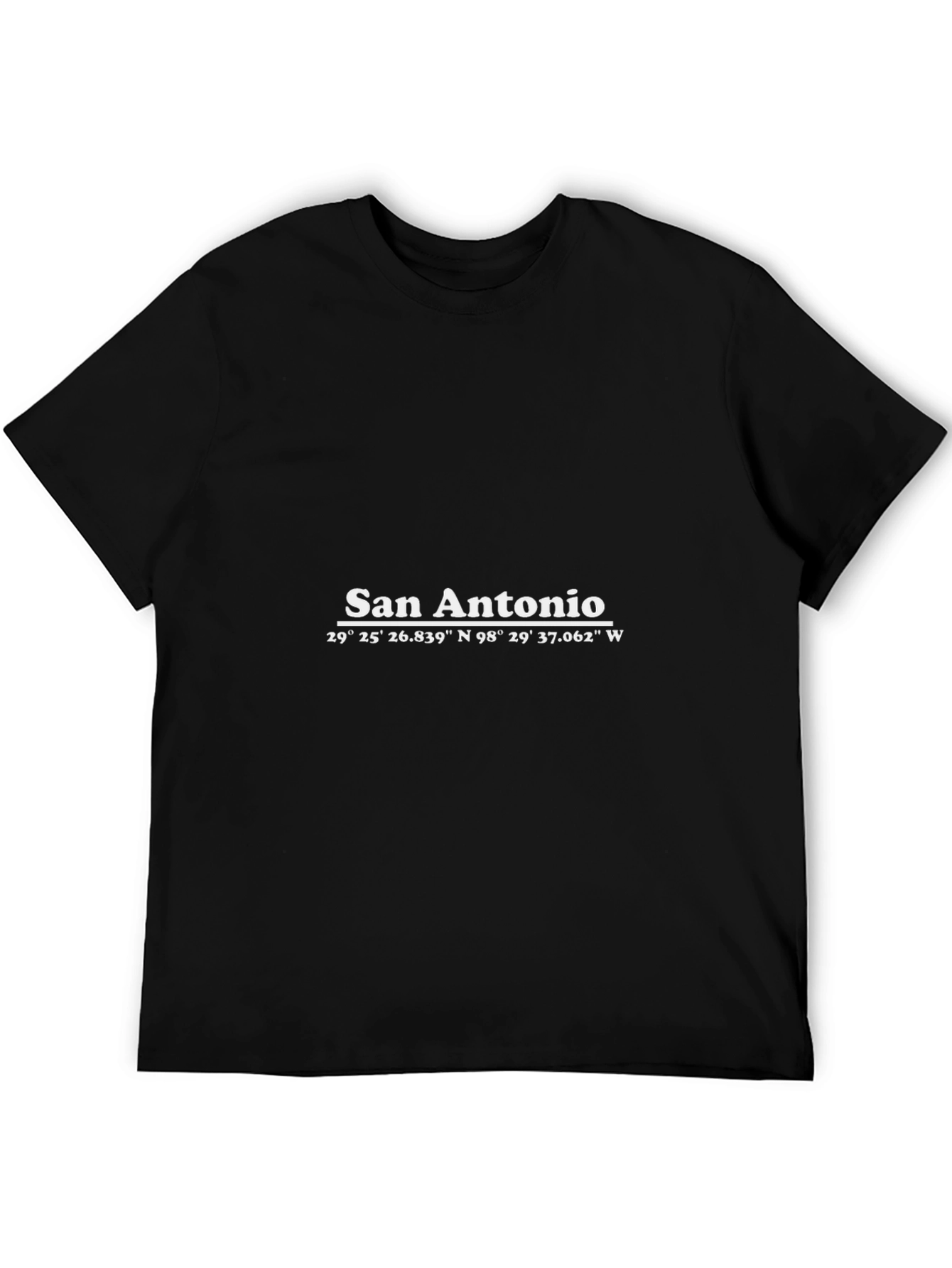 San Antonio Coordinates T-Shirt - Black