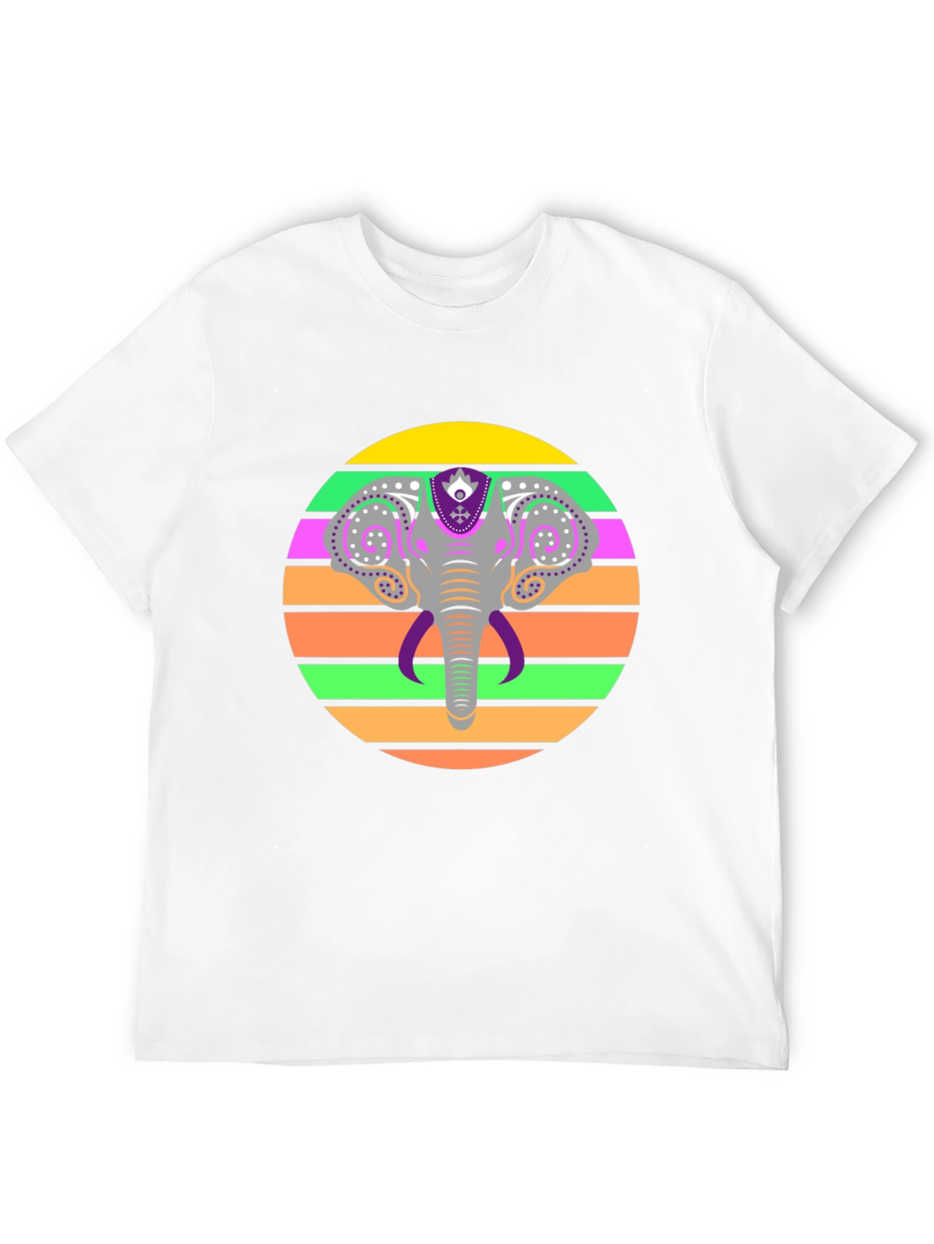 Elephant Sunset Graphic Tee - Stylish Mens Black T-Shirt