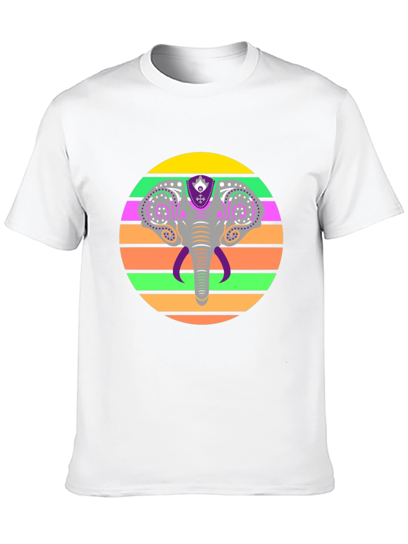Elephant Sunset Graphic Tee - Stylish Mens Black T-Shirt