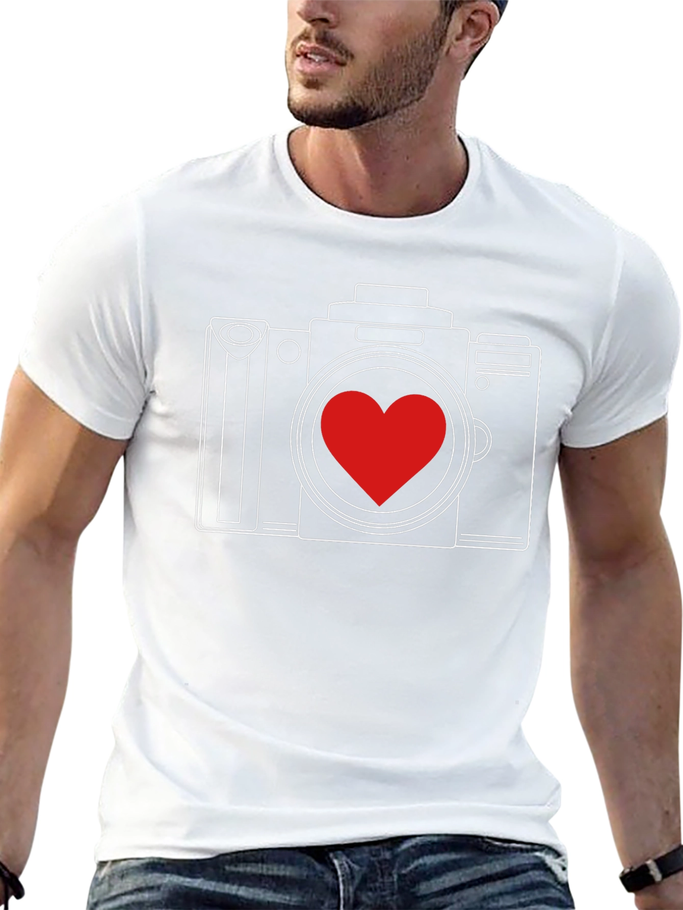 Camera Heart Graphic T-Shirt
