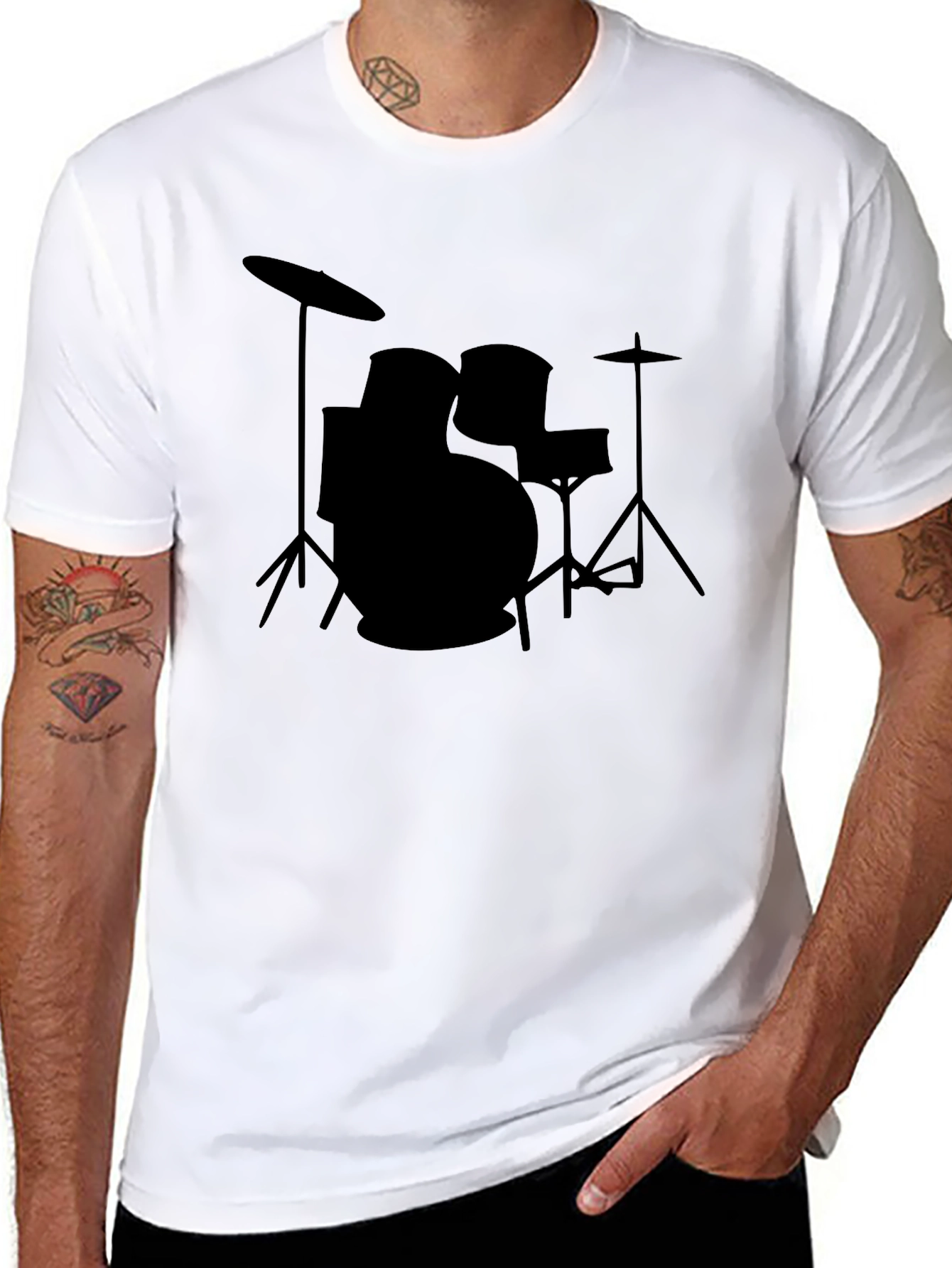 Drum Kit Graphic Tee - Musician T-Shirt