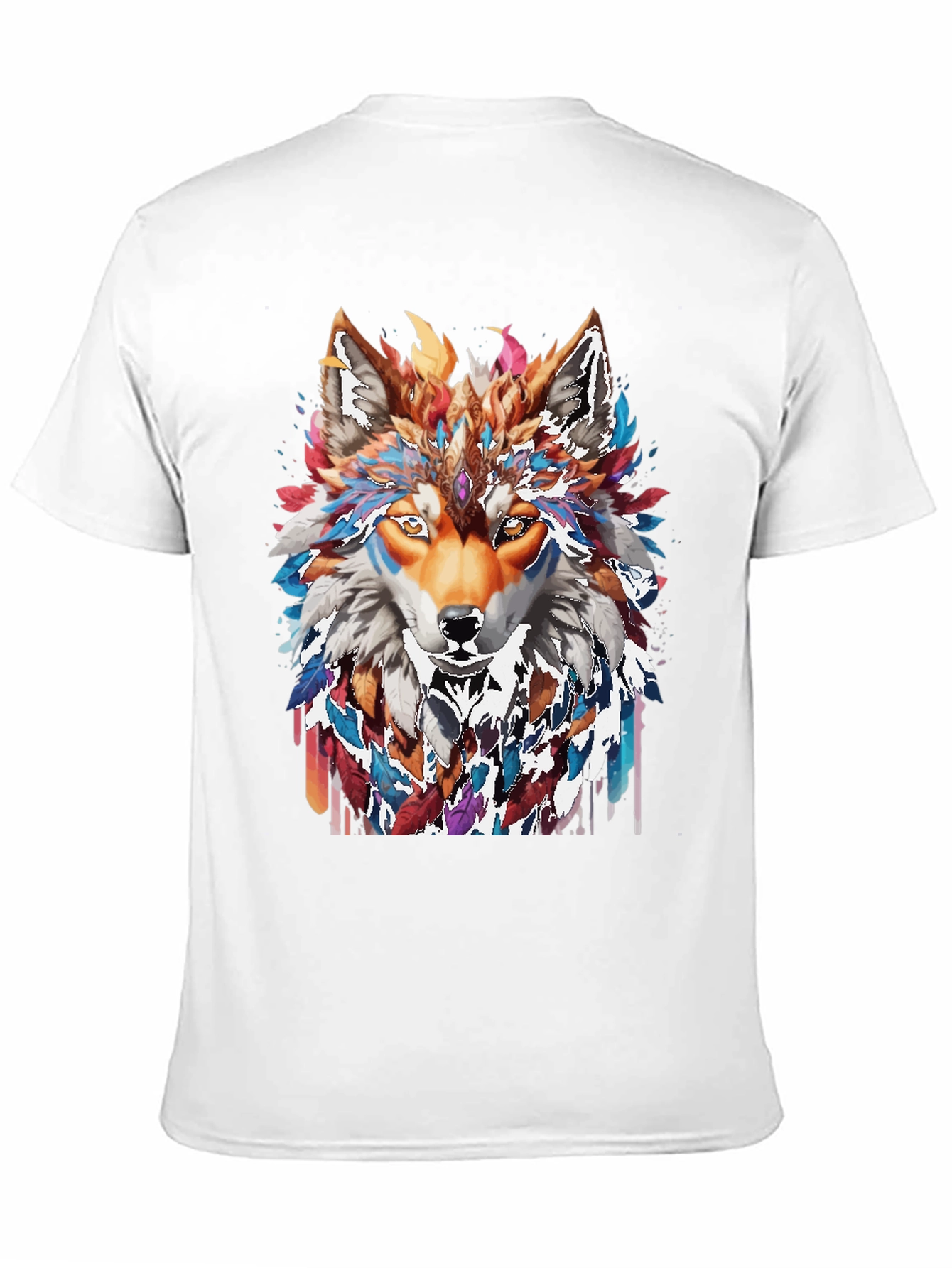 Wolf Spirit Graphic Tee - Artistic Animal Design