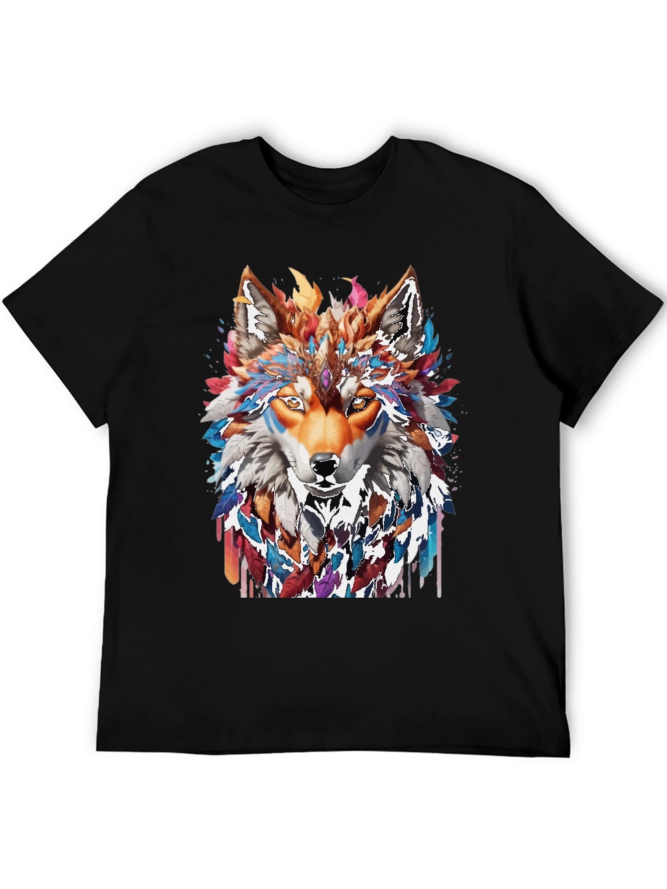 Wolf Spirit Graphic Tee - Artistic Animal Design