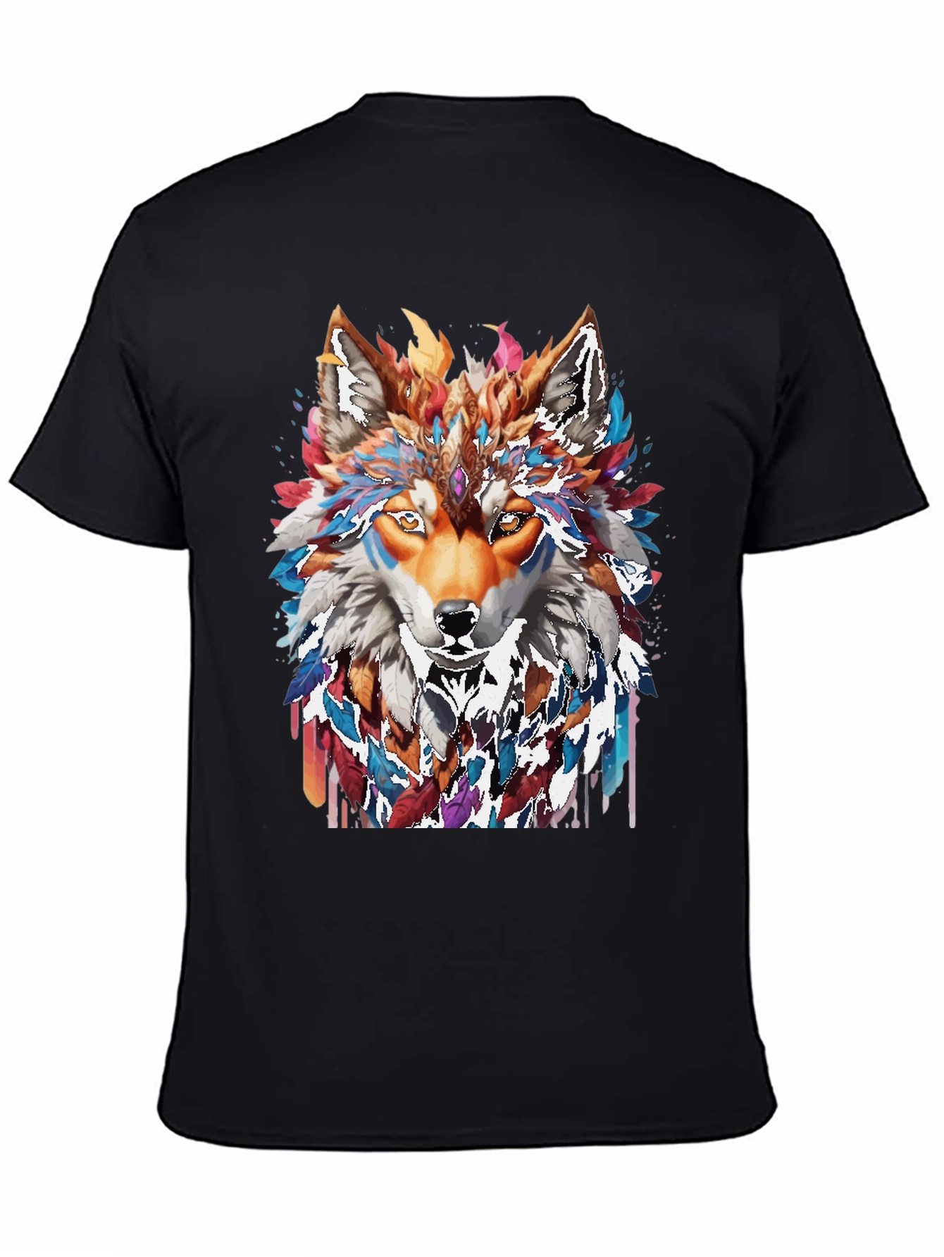 Wolf Spirit Graphic Tee - Artistic Animal Design