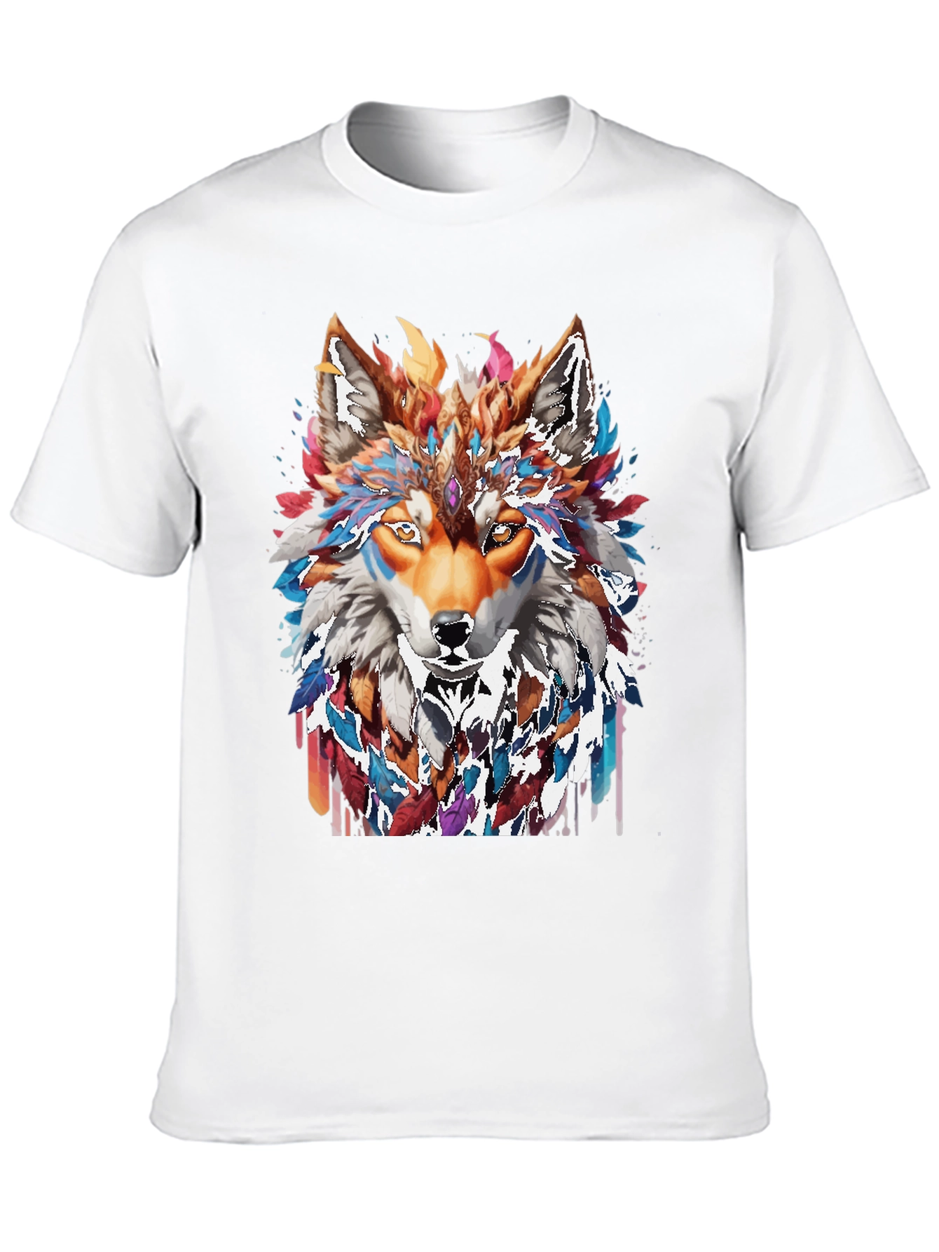 Wolf Spirit Graphic Tee - Artistic Animal Design