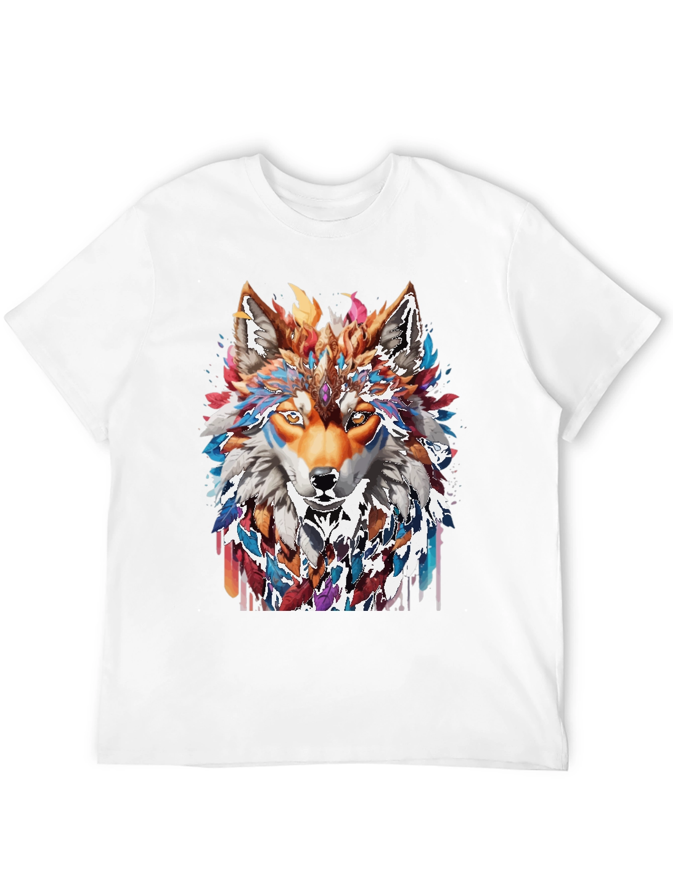 Wolf Spirit Graphic Tee - Artistic Animal Design