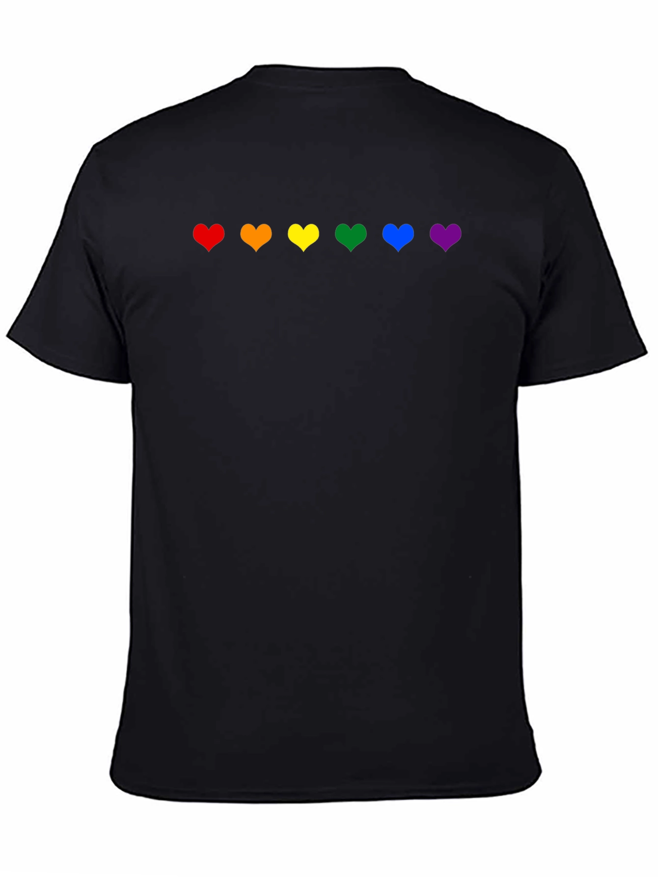 Rainbow Hearts Pride T-Shirt - Black