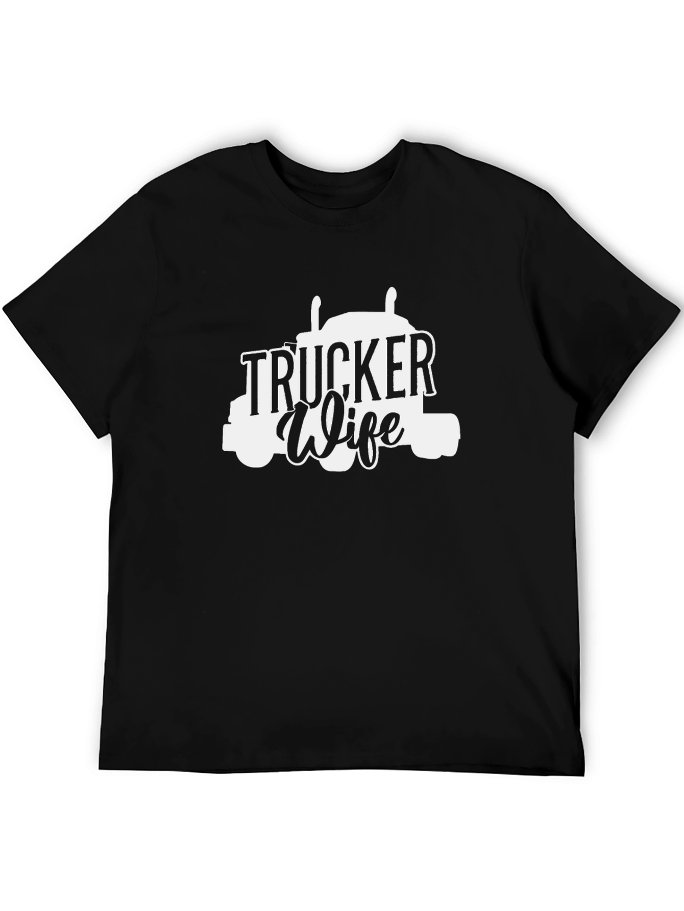 Trucker Wife Graphic T-Shirt - Black