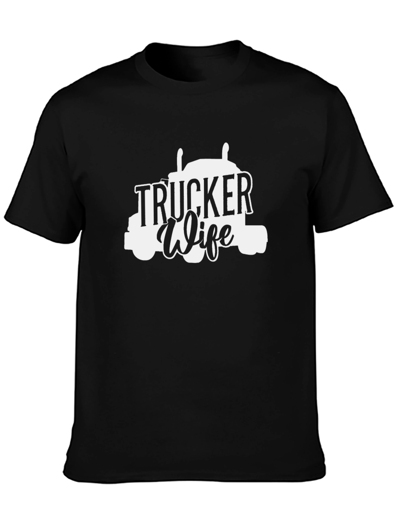 Trucker Wife Graphic T-Shirt - Black