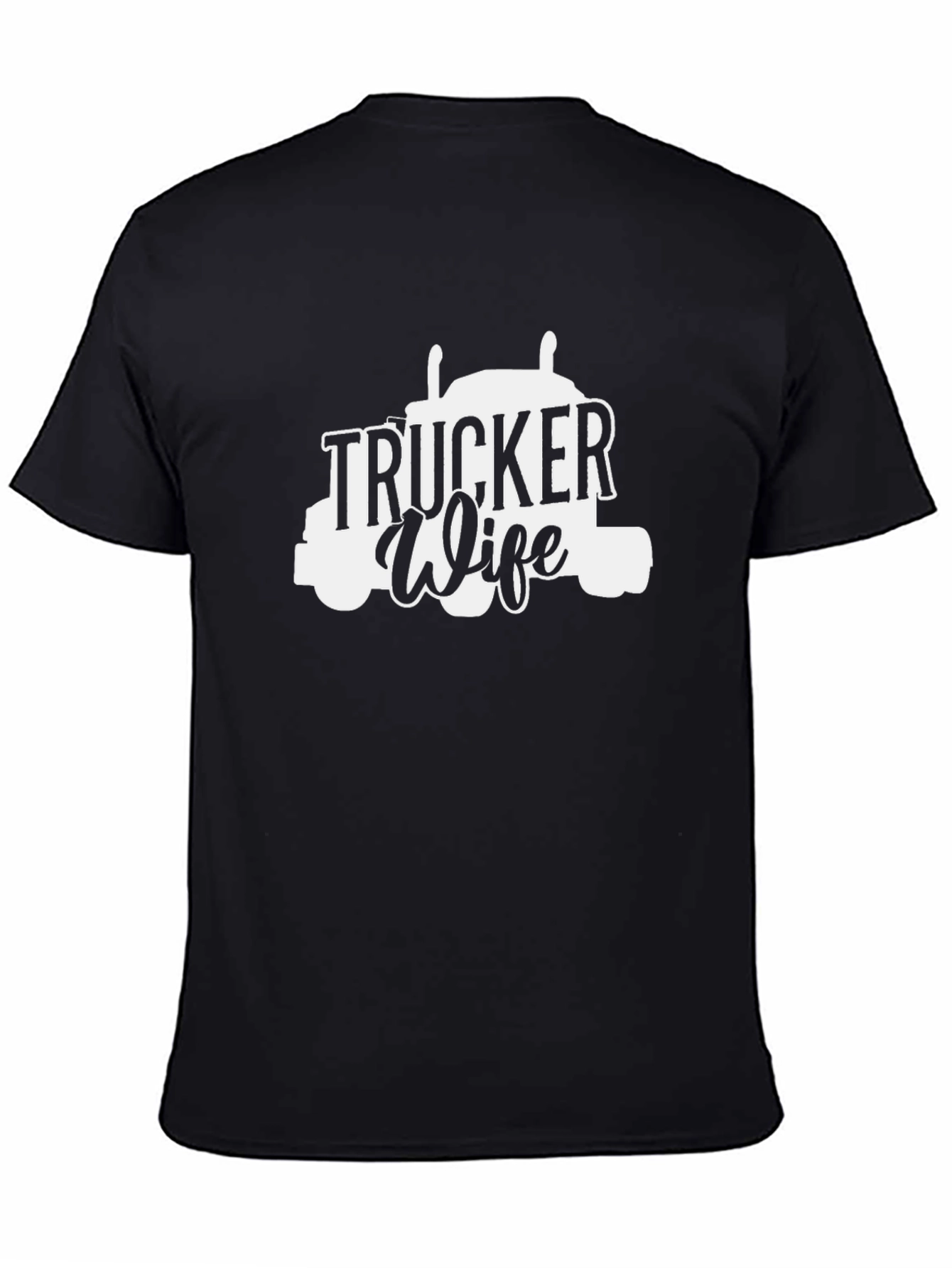 Trucker Wife Graphic T-Shirt - Black