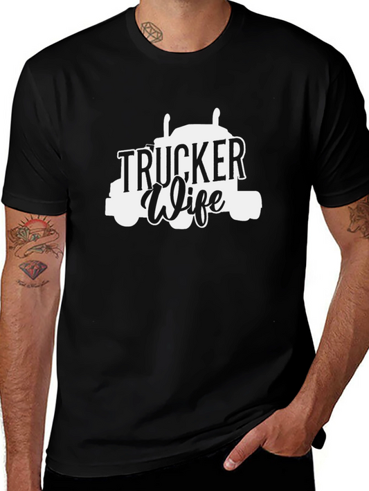 Trucker Wife Graphic T-Shirt - Black