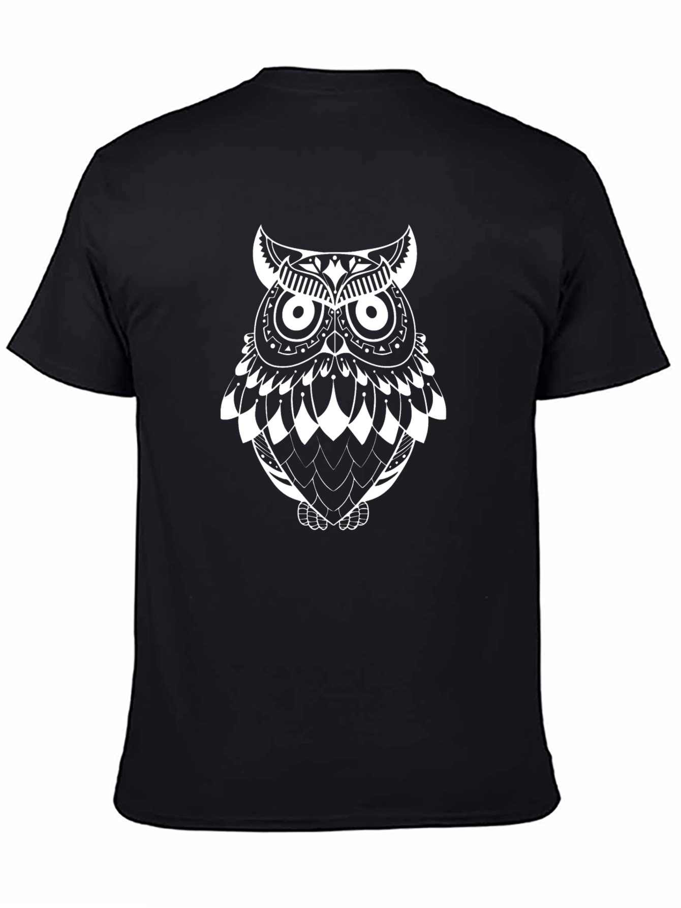 Owl Graphic T-Shirt - Black Cotton Tee
