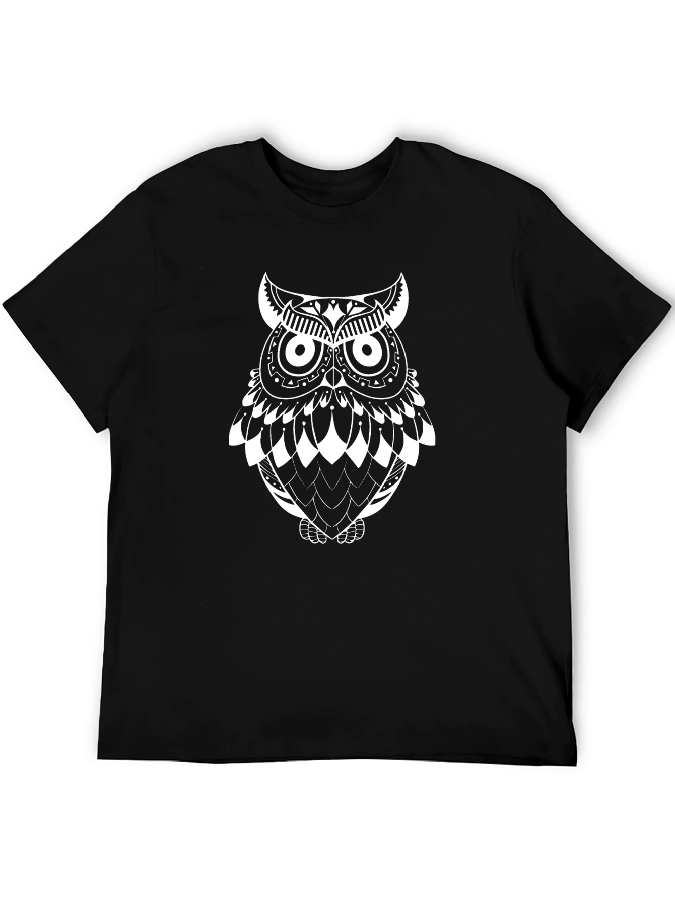 Owl Graphic T-Shirt - Black Cotton Tee