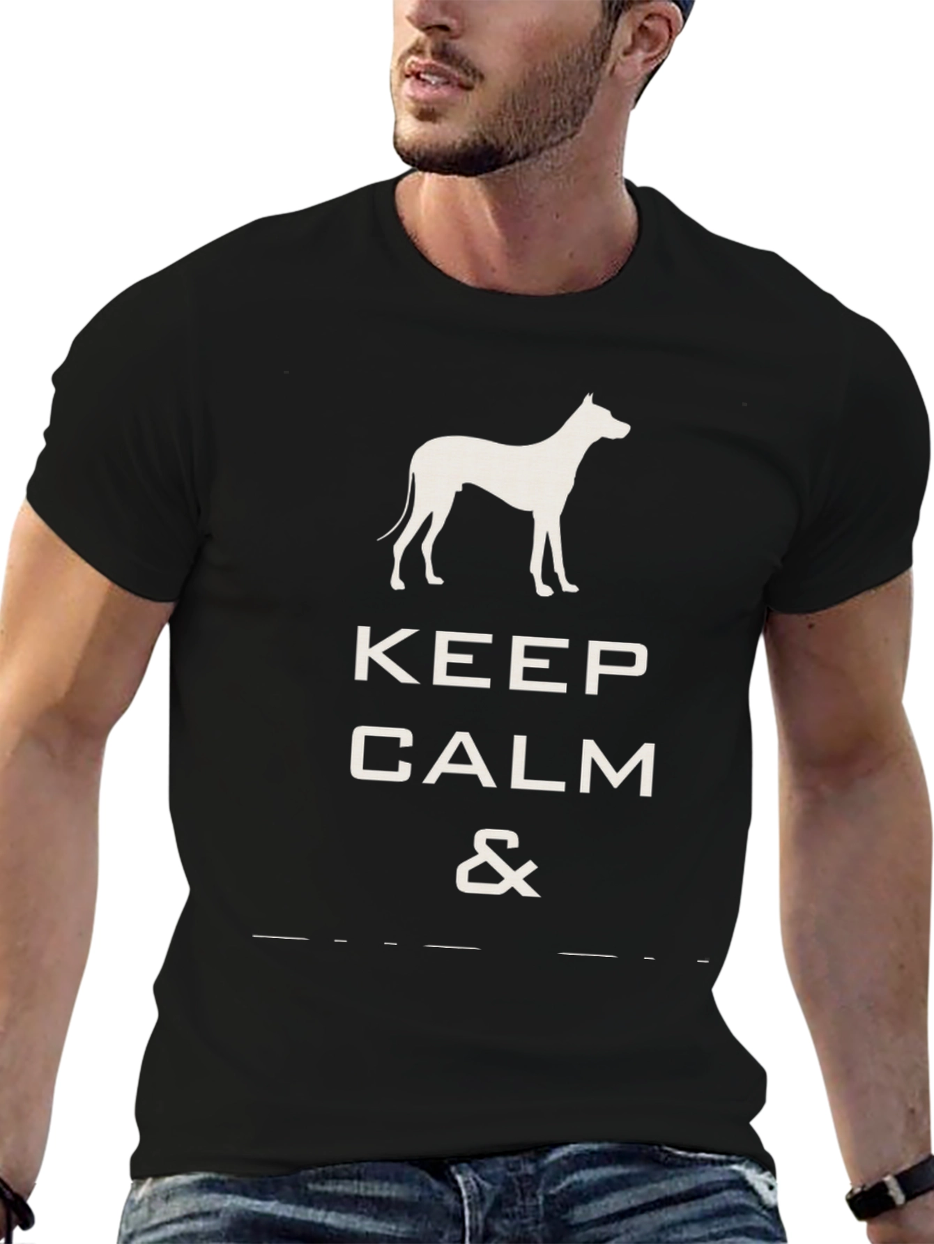 Keep Calm Dog T-Shirt - Black Graphic Tee