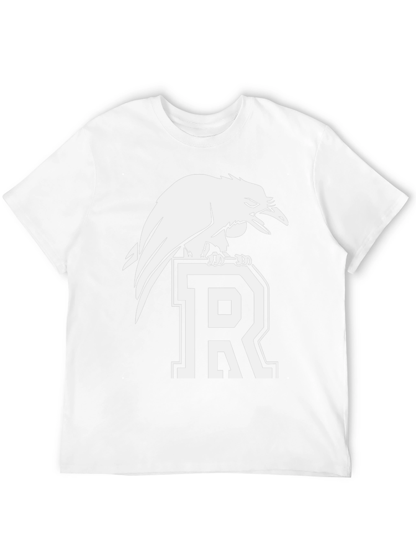 Raven Perched on Letter R Graphic Tee - Black