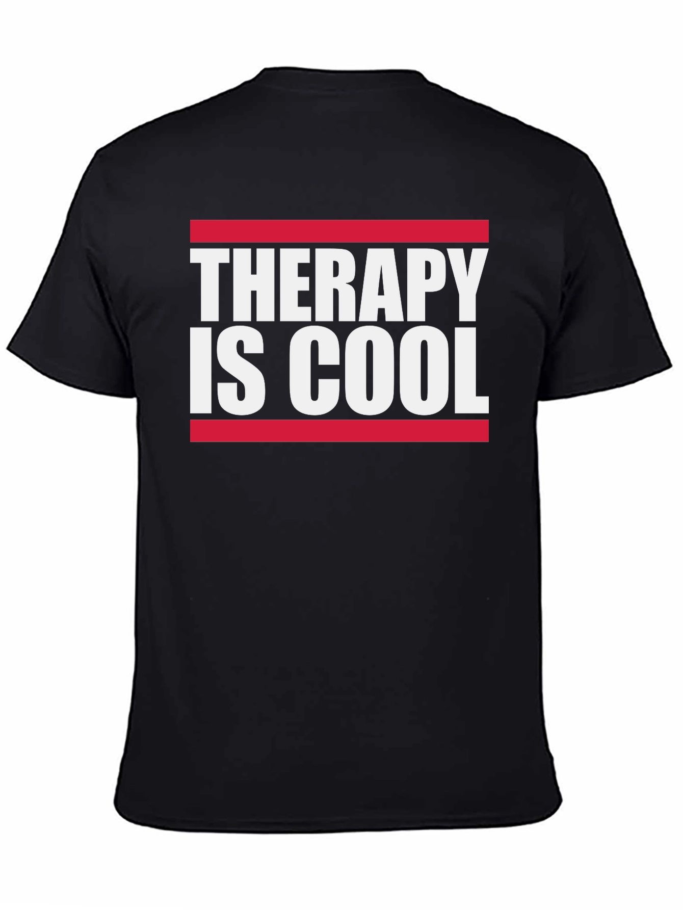 Therapy Is Cool Graphic Tee - Black Cotton T-Shirt