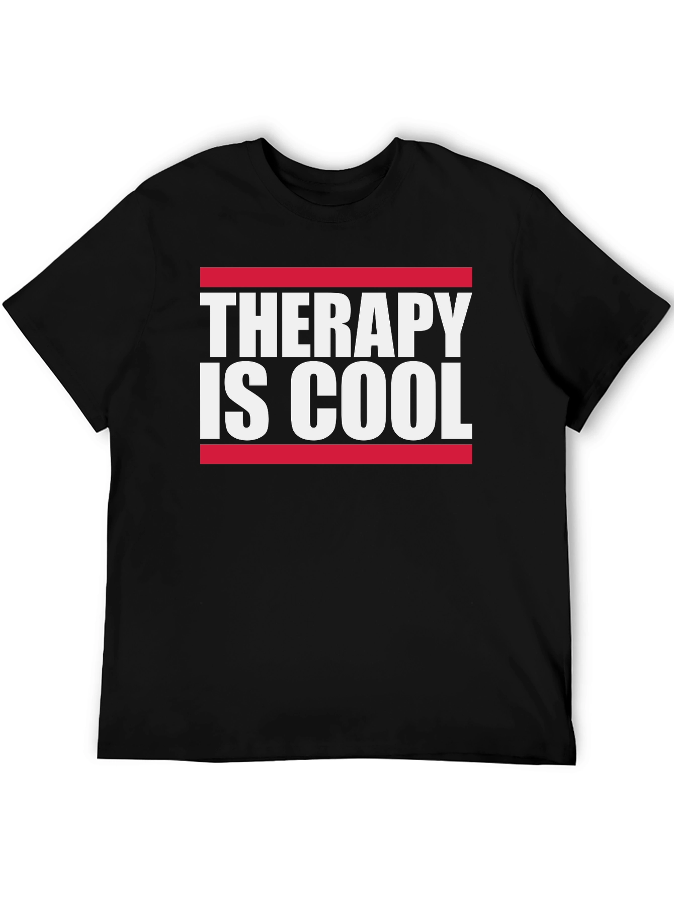 Therapy Is Cool Graphic Tee - Black Cotton T-Shirt