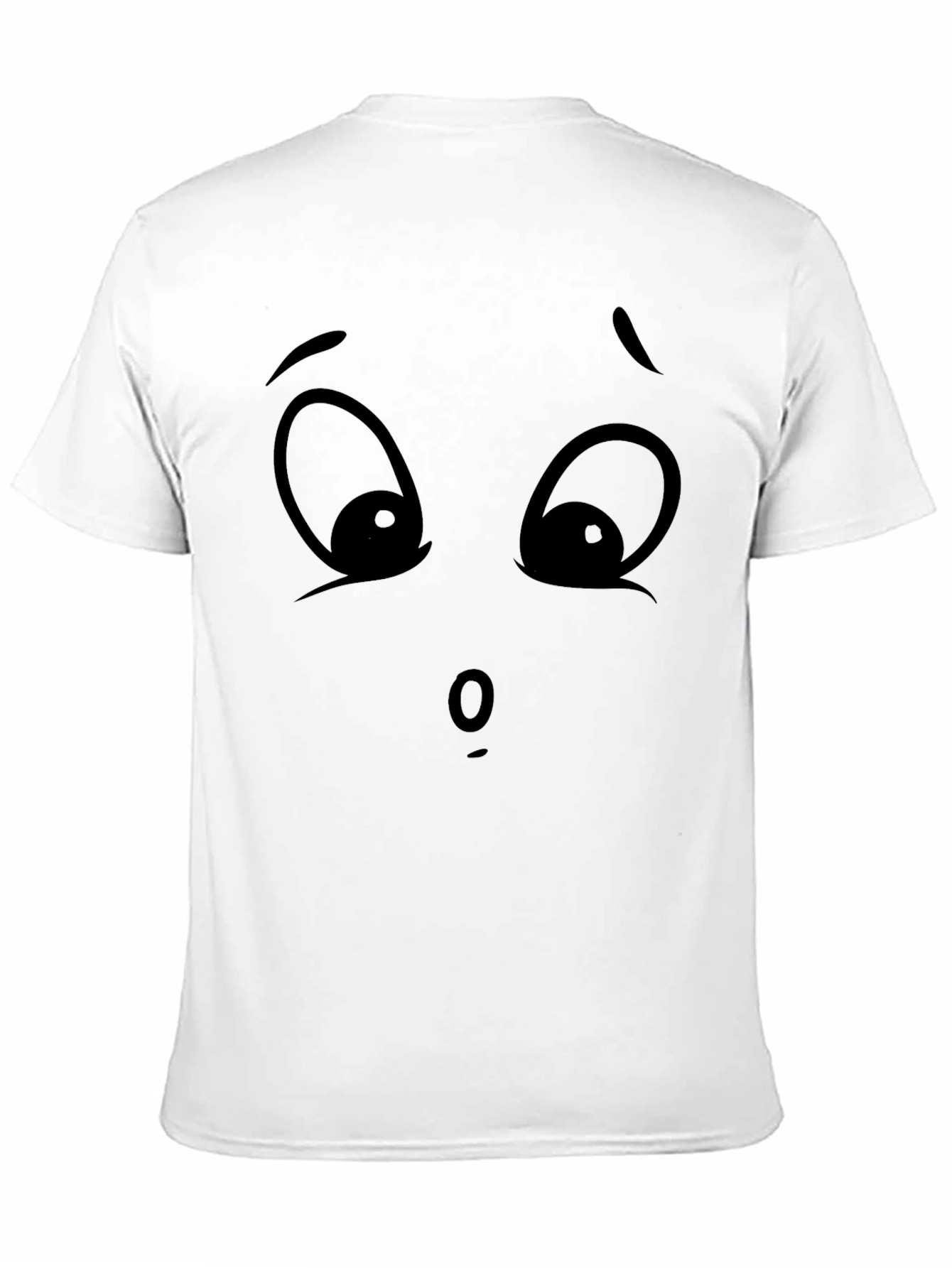 Cartoon Face Graphic Tee - Expressive Black T-Shirt