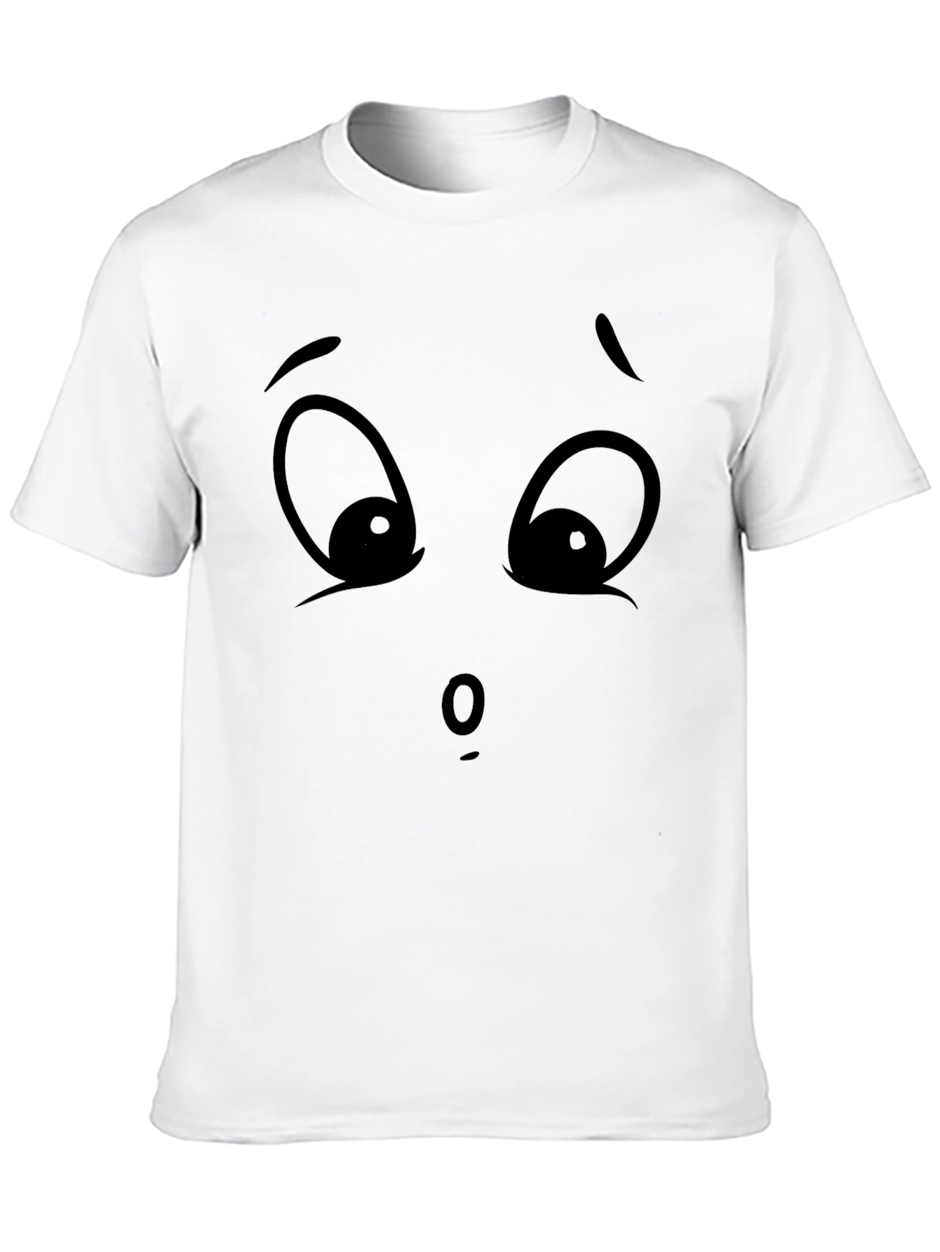 Cartoon Face Graphic Tee - Expressive Black T-Shirt