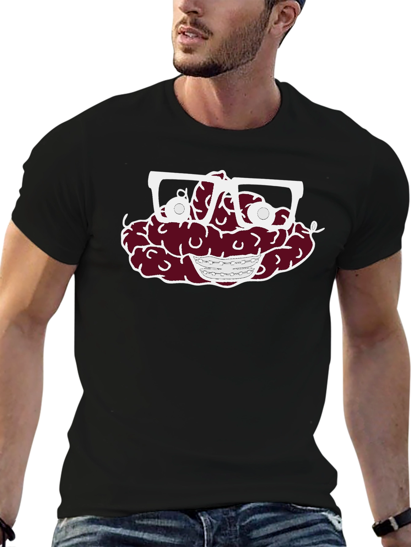 Brain with Glasses Graphic Tee - Unisex T-Shirt