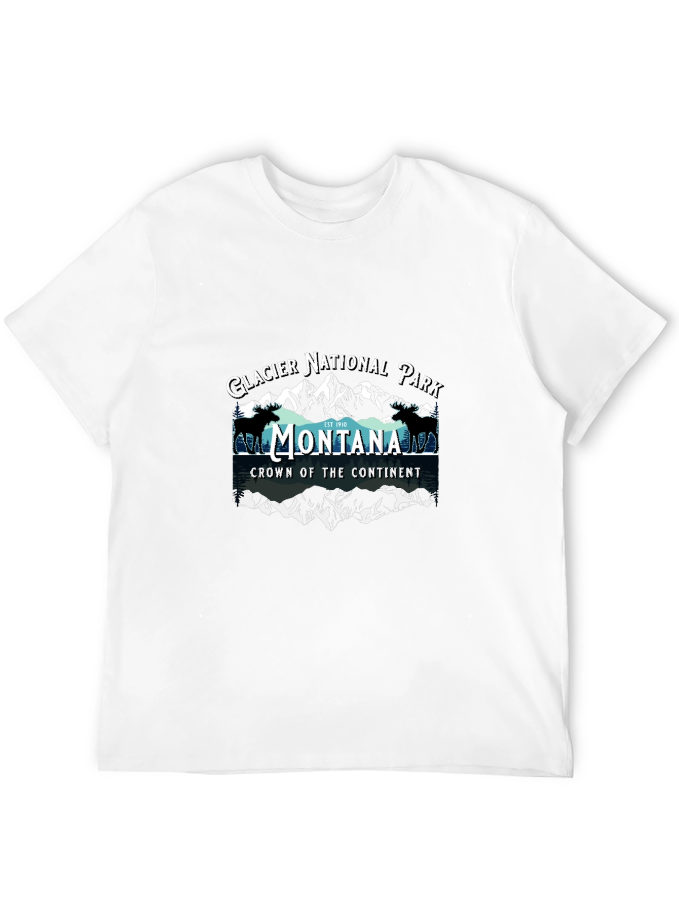Montana Glacier National Park Black T-Shirt