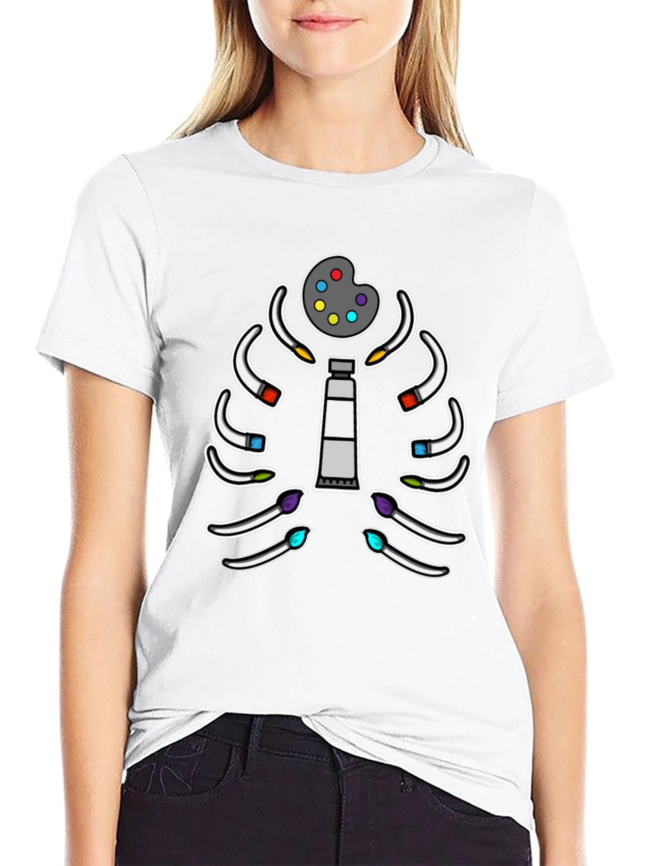 Artists Ribcage T-Shirt - Painter Anatomy Tee
