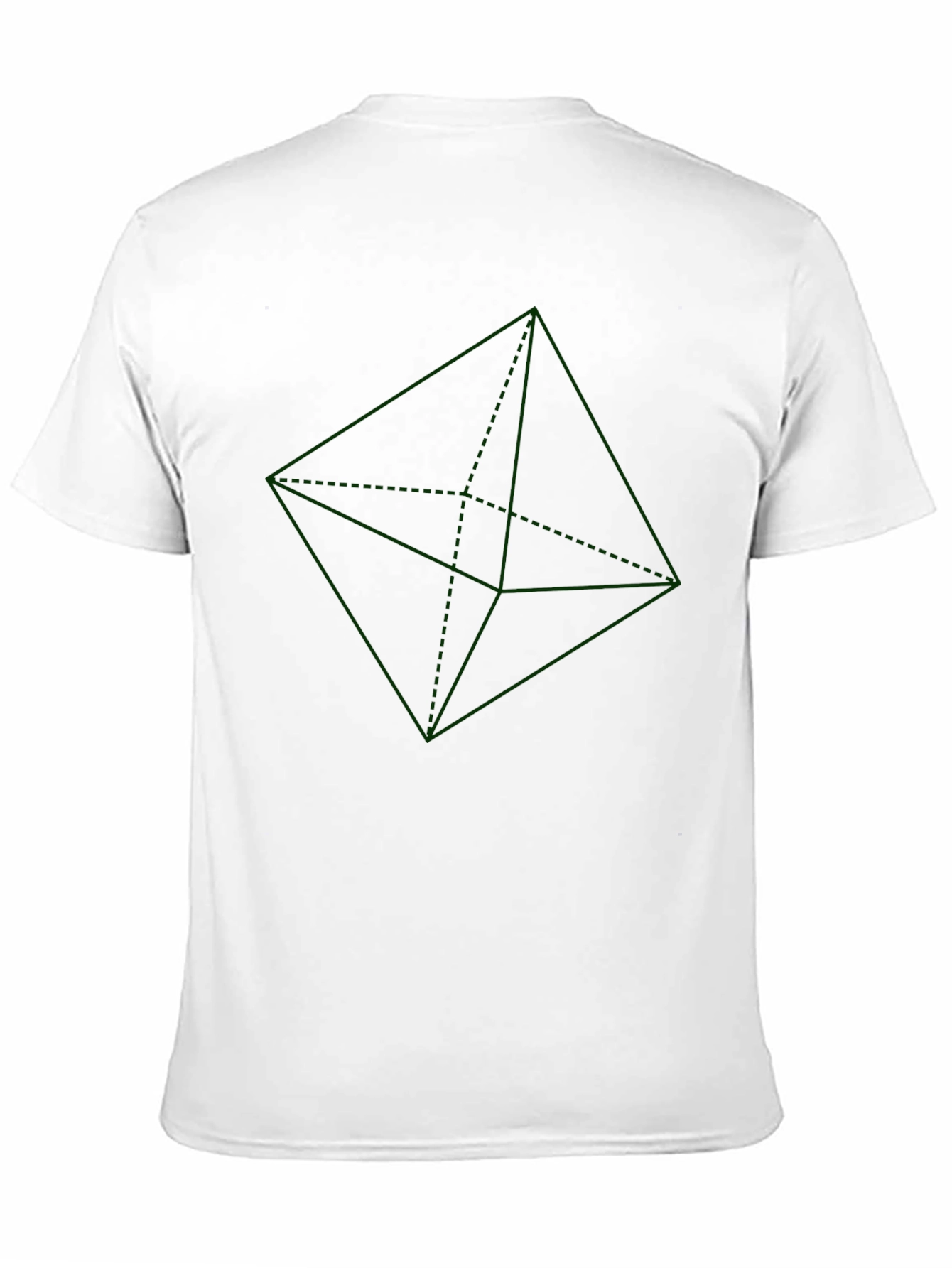 Geometric Green Design on Black T-Shirt