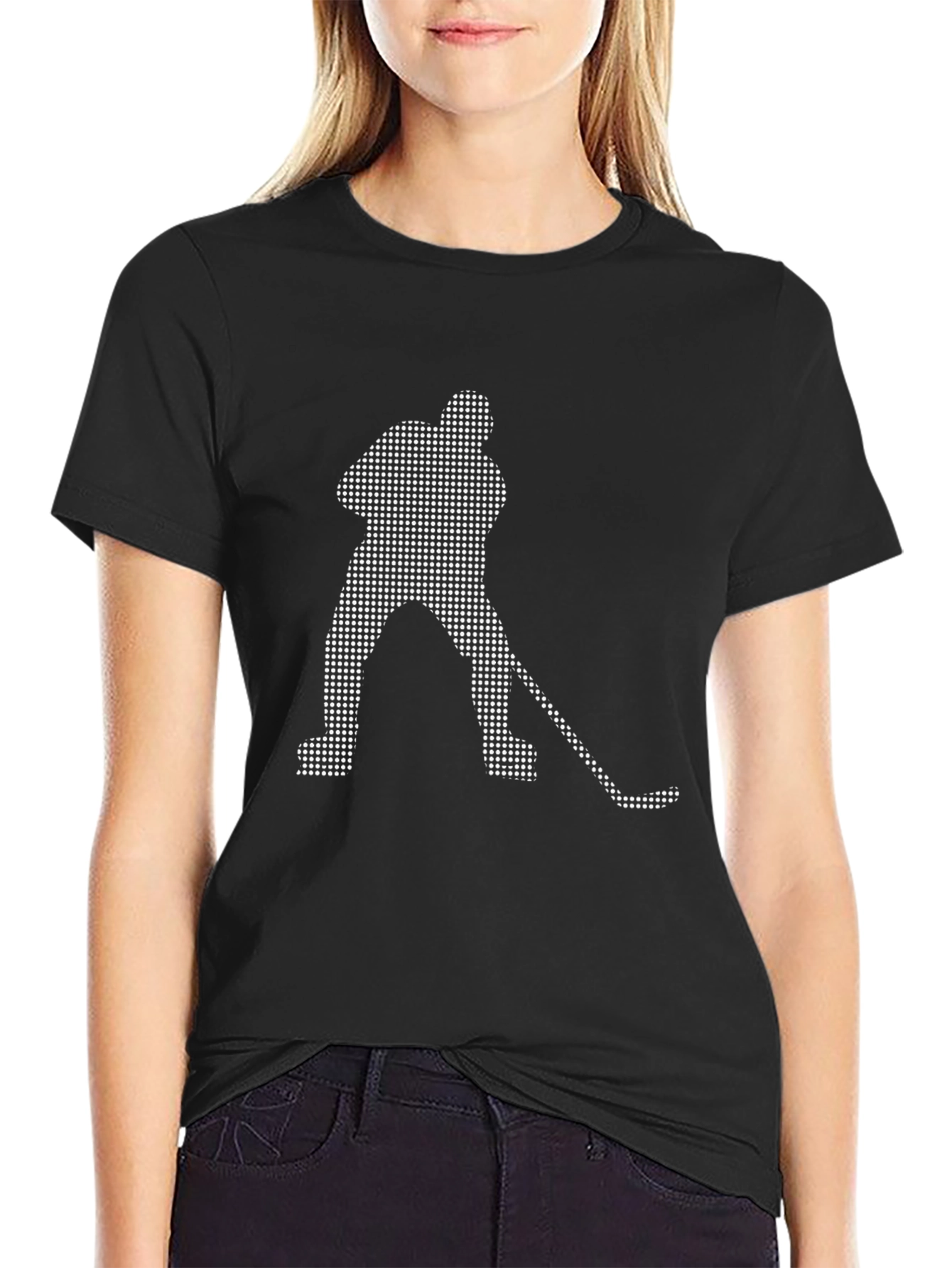 Hockey Player Dot Art Graphic T-Shirt
