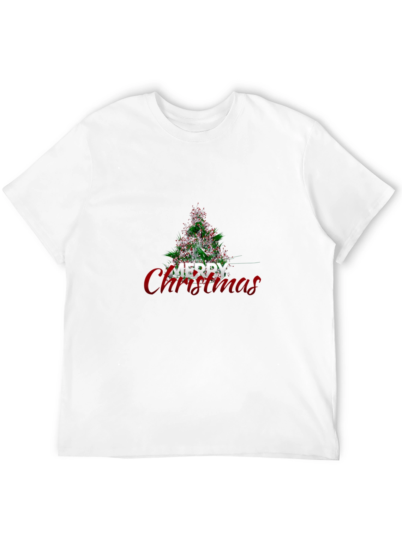 Festive Merry Christmas Tree Graphic Tee - Holiday Apparel