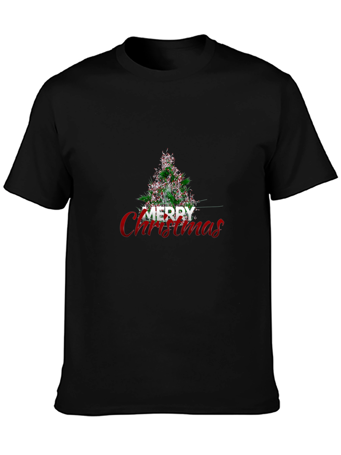 Festive Merry Christmas Tree Graphic Tee - Holiday Apparel