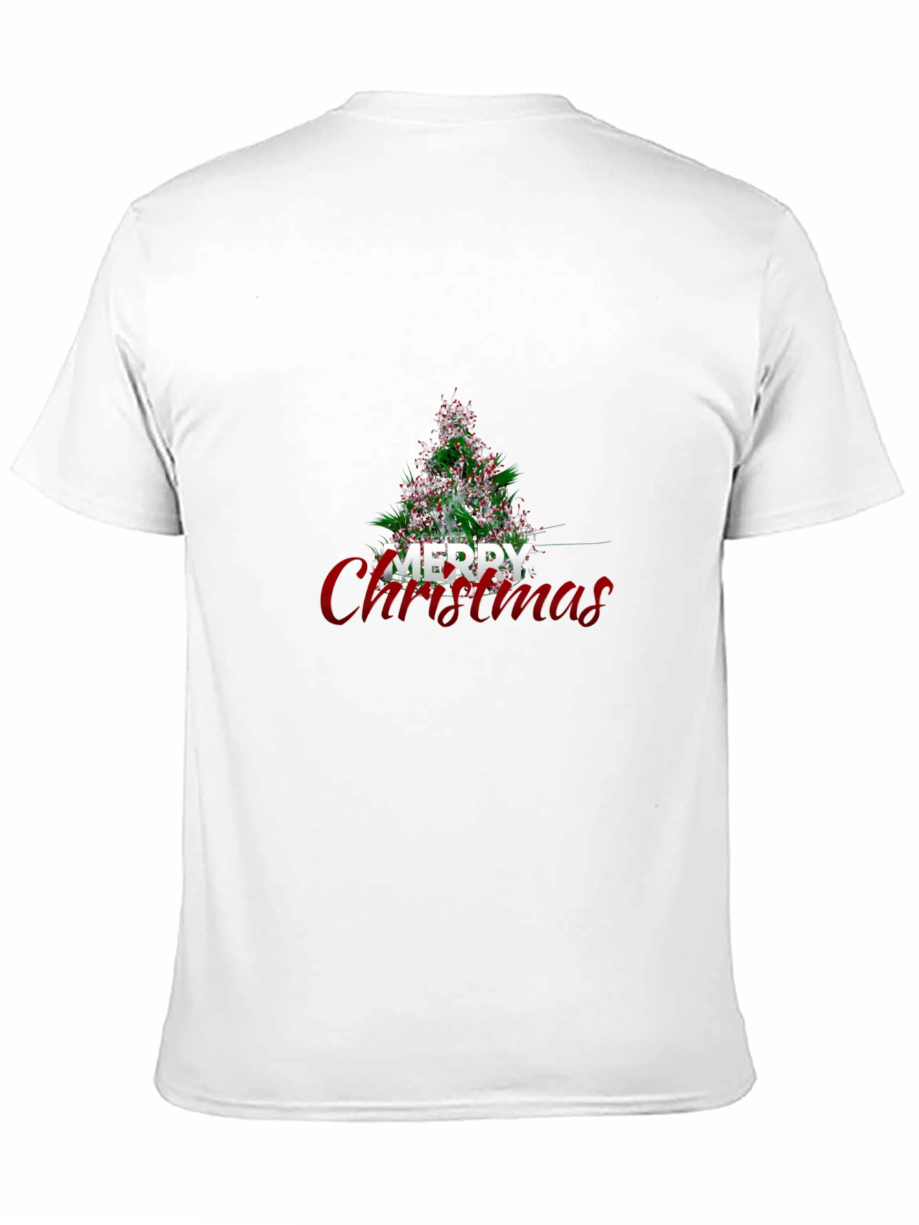 Festive Merry Christmas Tree Graphic Tee - Holiday Apparel