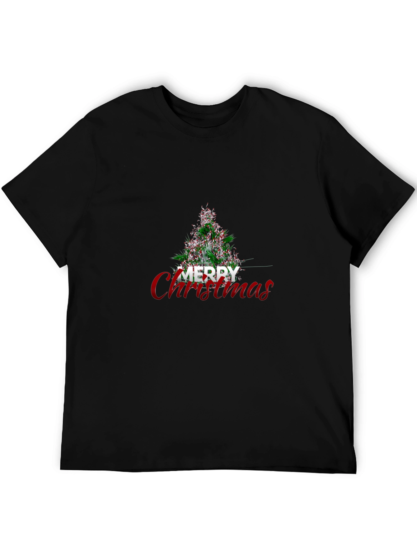 Festive Merry Christmas Tree Graphic Tee - Holiday Apparel