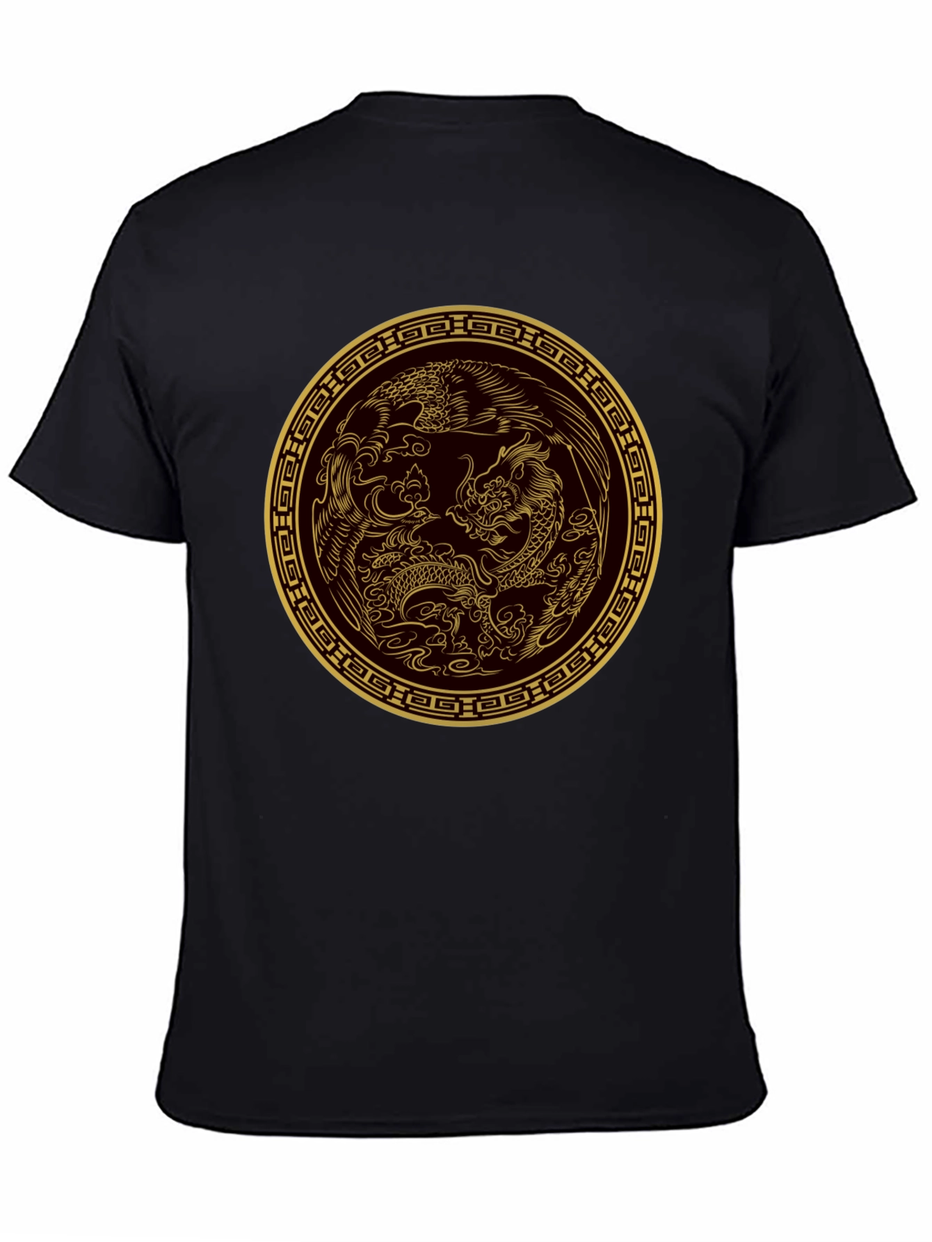 Dragon & Phoenix Graphic Tee - Black