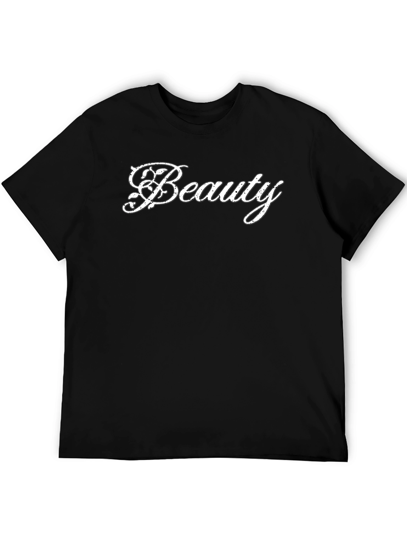 Beauty Graphic Tee - Mens Black Cotton T-Shirt