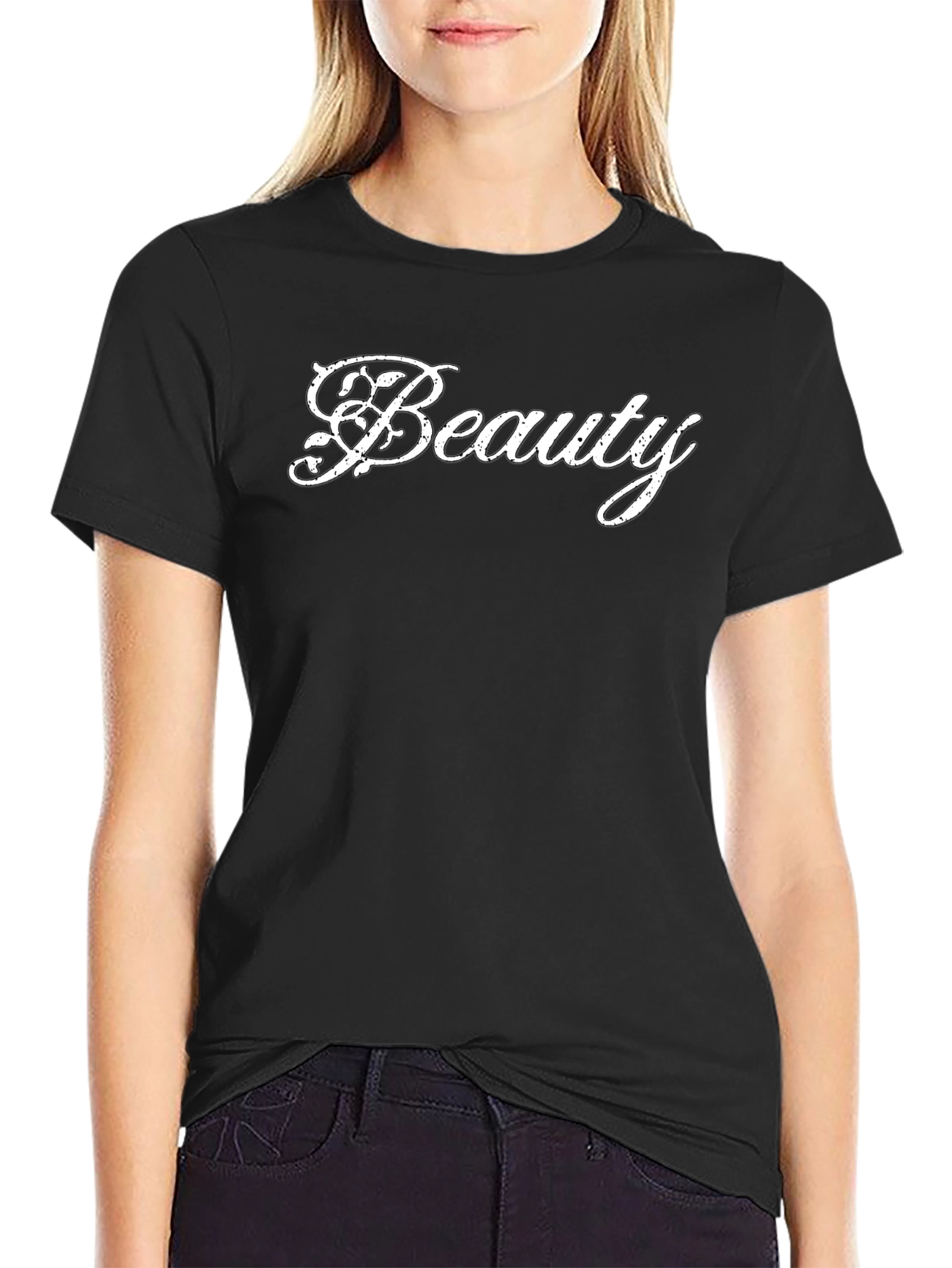 Beauty Graphic Tee - Mens Black Cotton T-Shirt