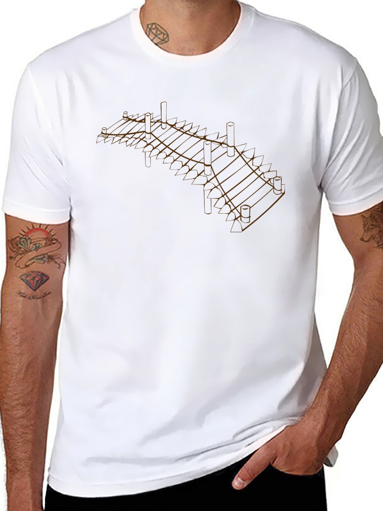 Geometric Dock Graphic Tee - Modern Style