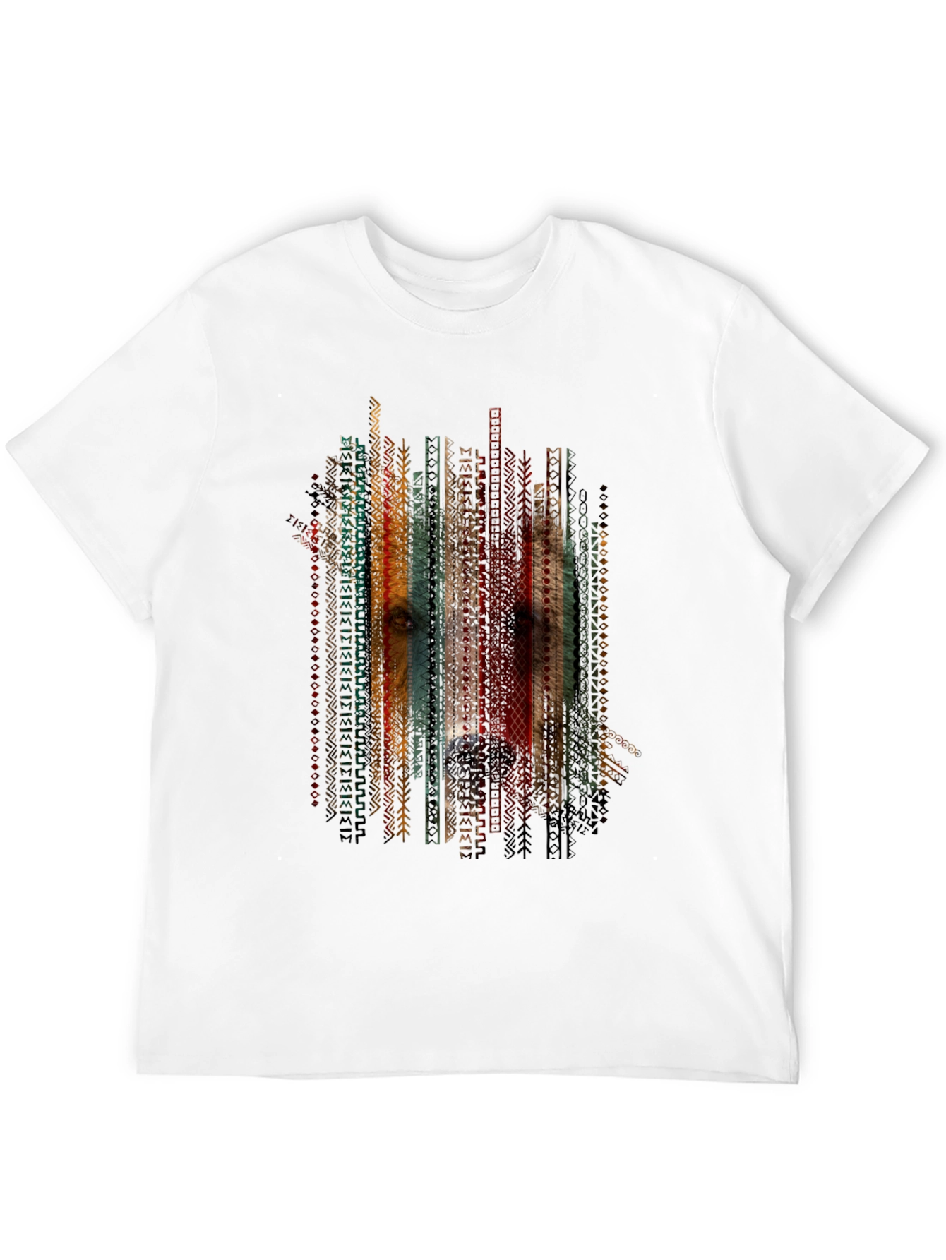 Tribal Dog Graphic Tee - Stylish Mens Black T-Shirt