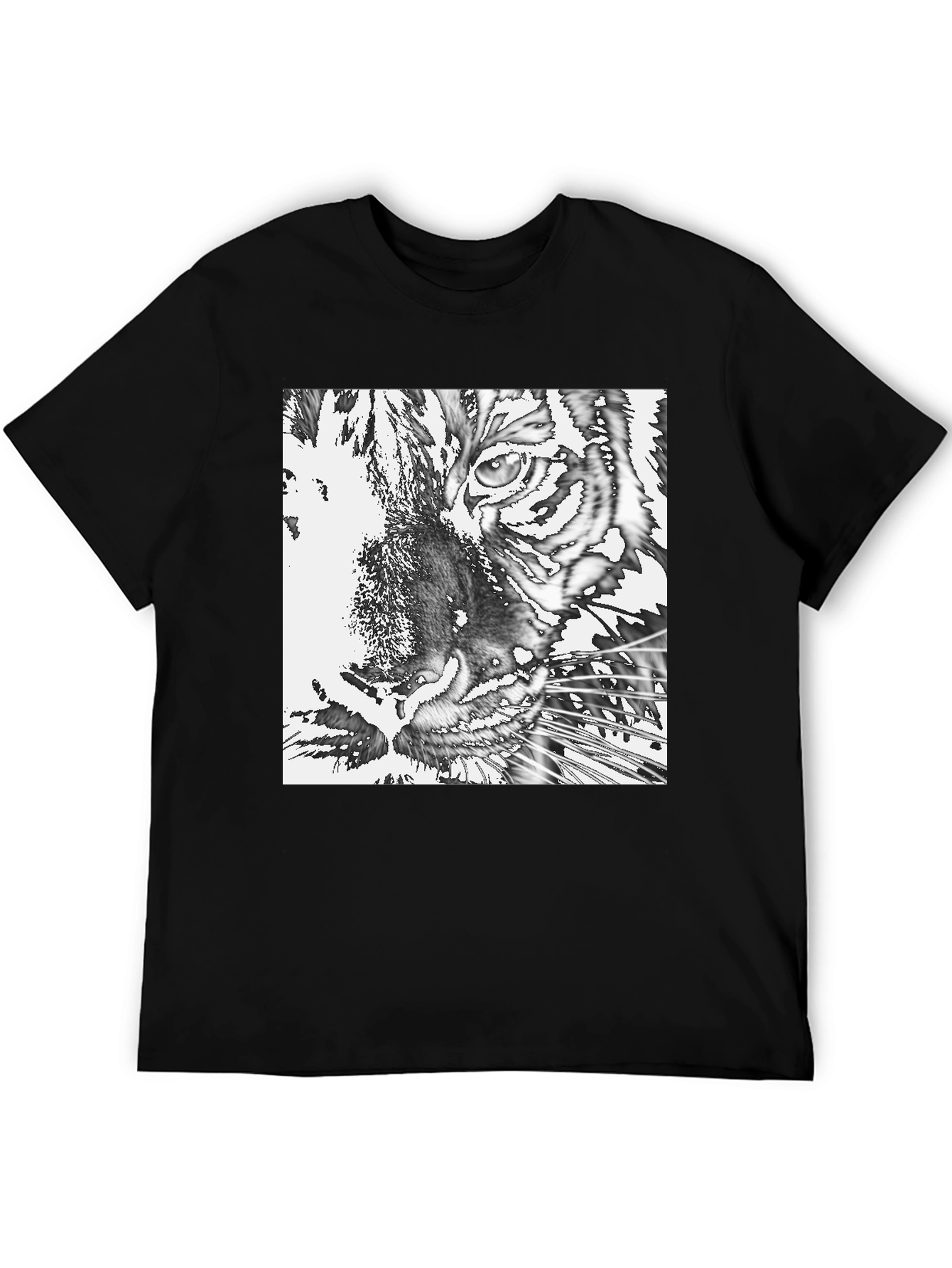 Tiger Graphic Print Black T-Shirt