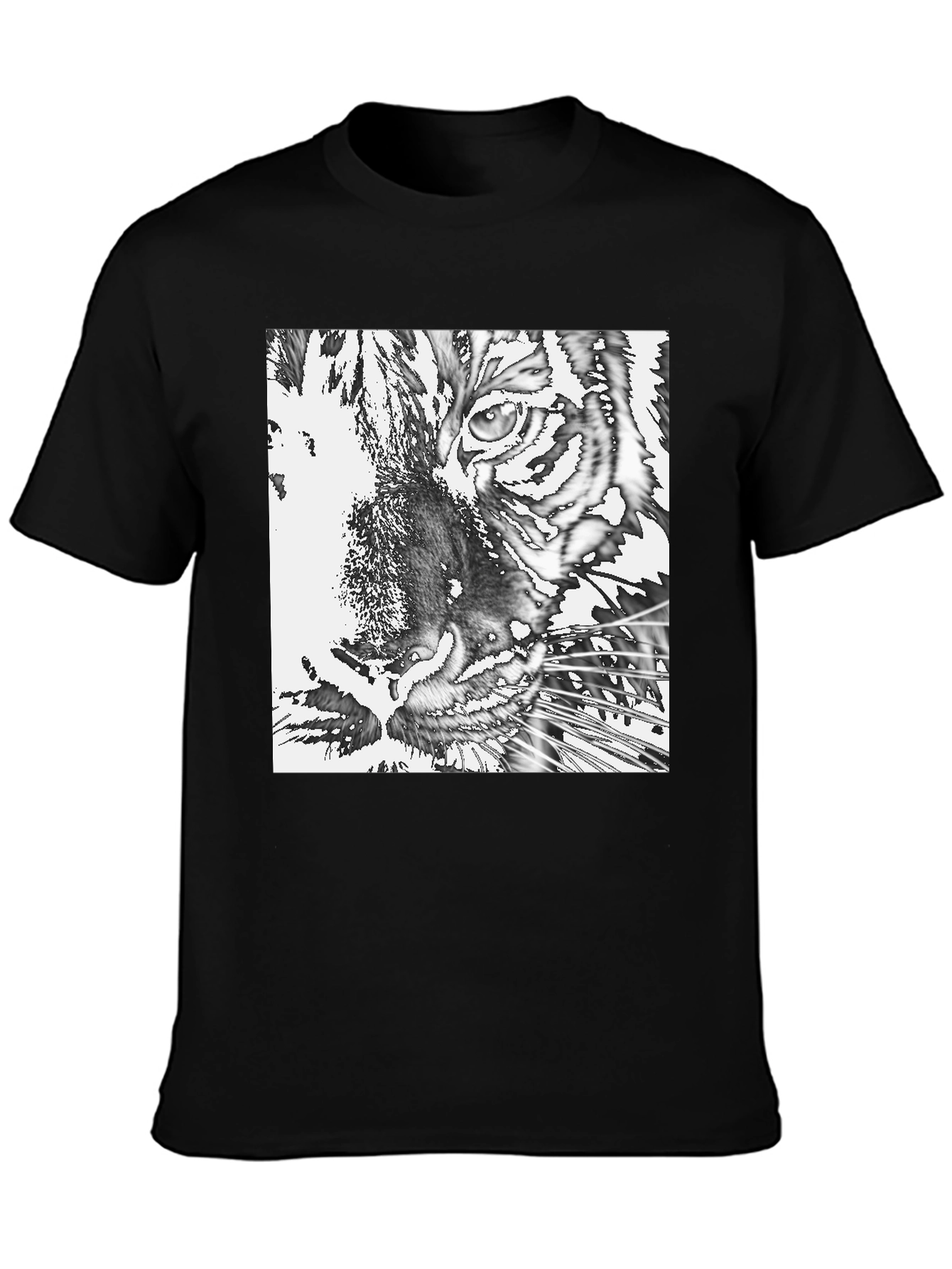 Tiger Graphic Print Black T-Shirt