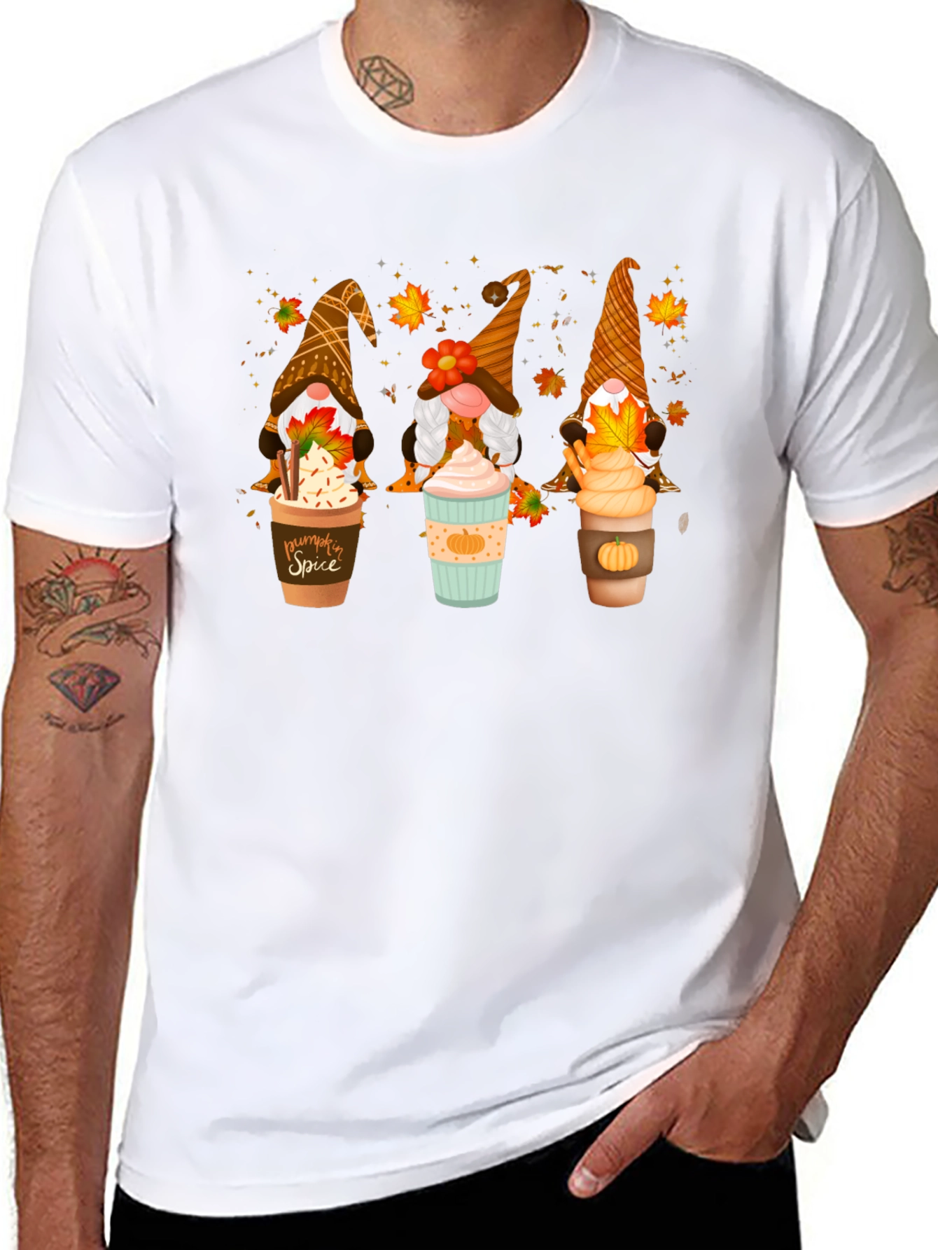 Fall Gnomes Latte Art T-Shirt