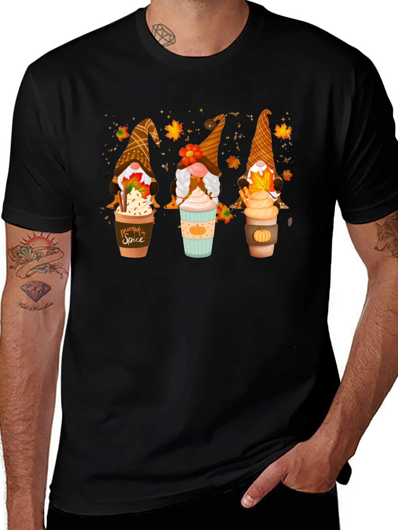 Fall Gnomes Latte Art T-Shirt