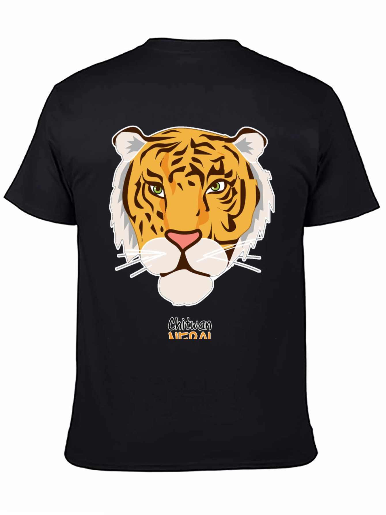 Chitwan Nepal Tiger Graphic Tee - Black