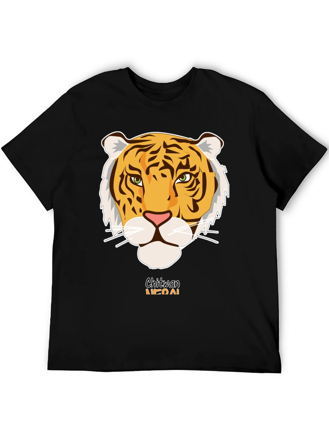 Chitwan Nepal Tiger Graphic Tee - Black